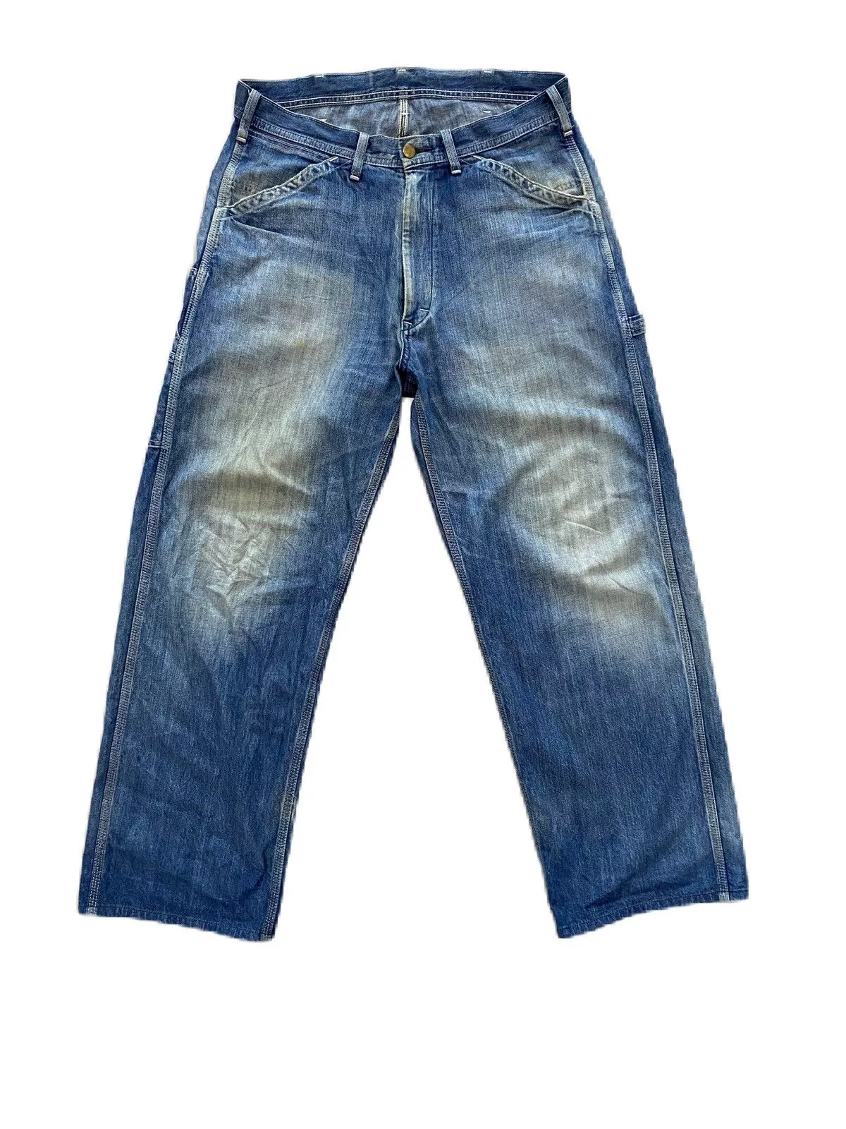 Lee Denim Lee × Vintage Vintage Lee Riders Sanforized Distressed Denim Carpenter Blue