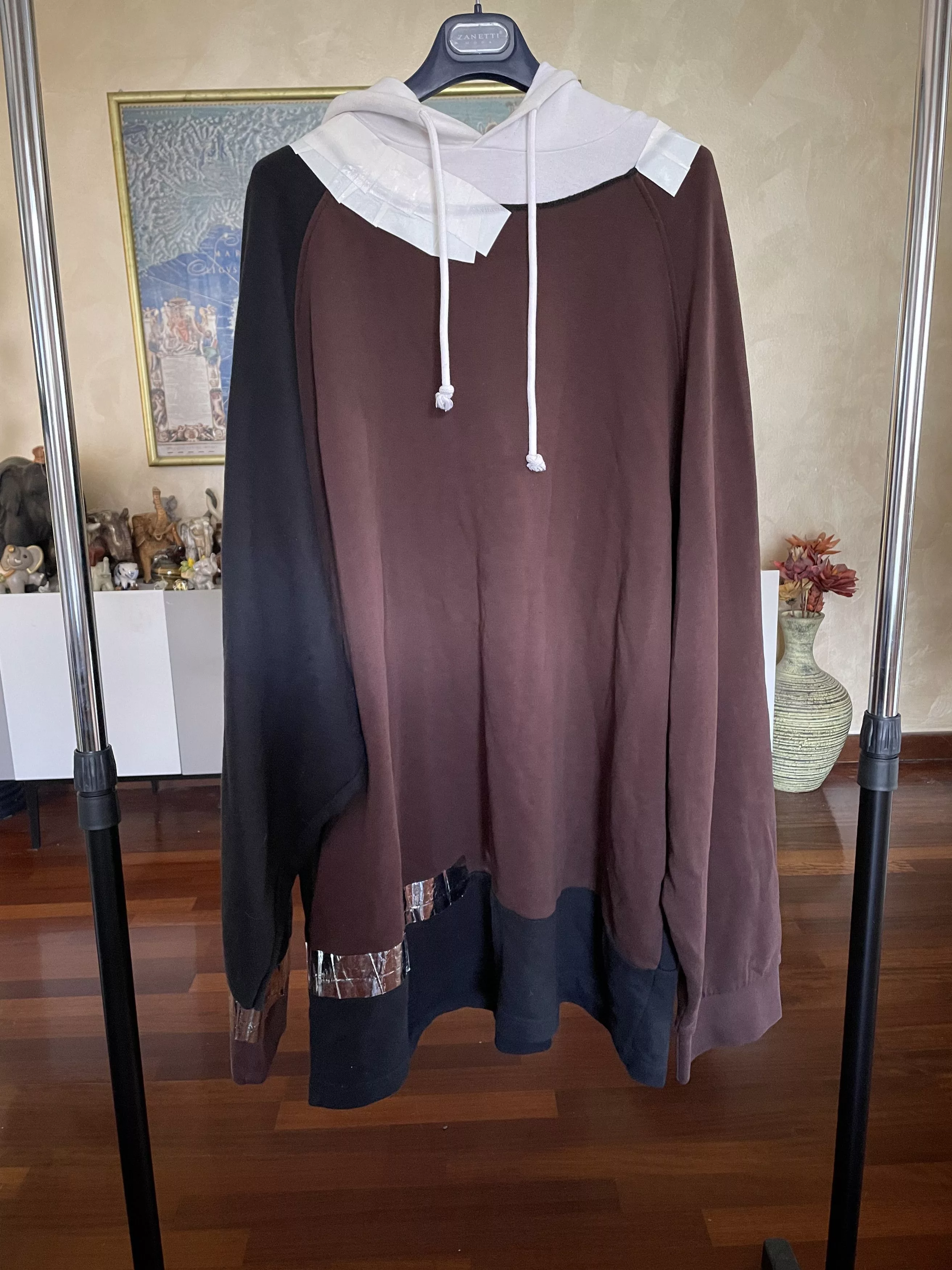 Raf Simons Sweatshirts Hoodies Raf simons taped oversize hoodie fw17 Brown
