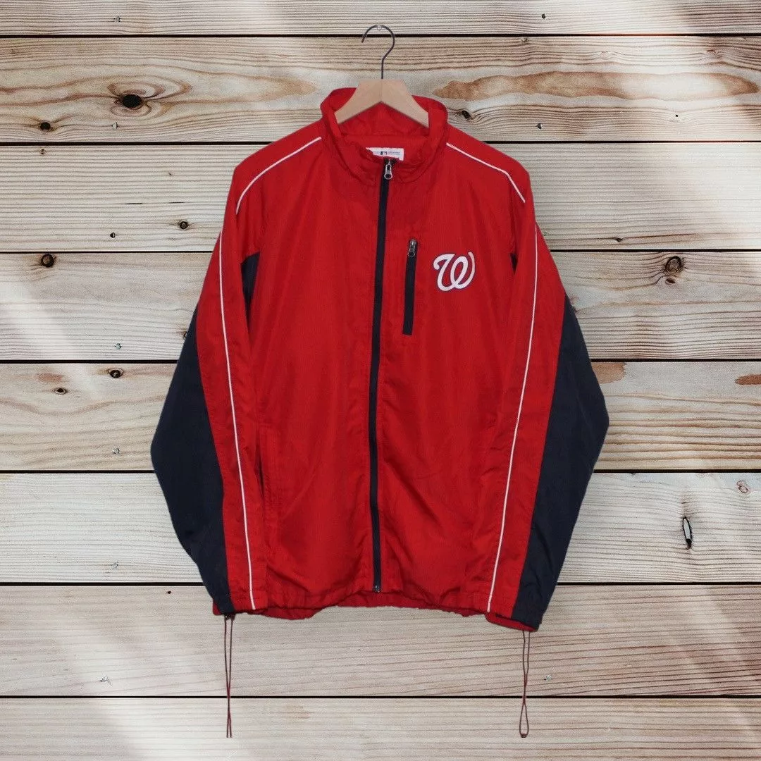 G-III Light Jackets G-III × Vintage Vintage Washington Nationals Wind Breaker GIII Red