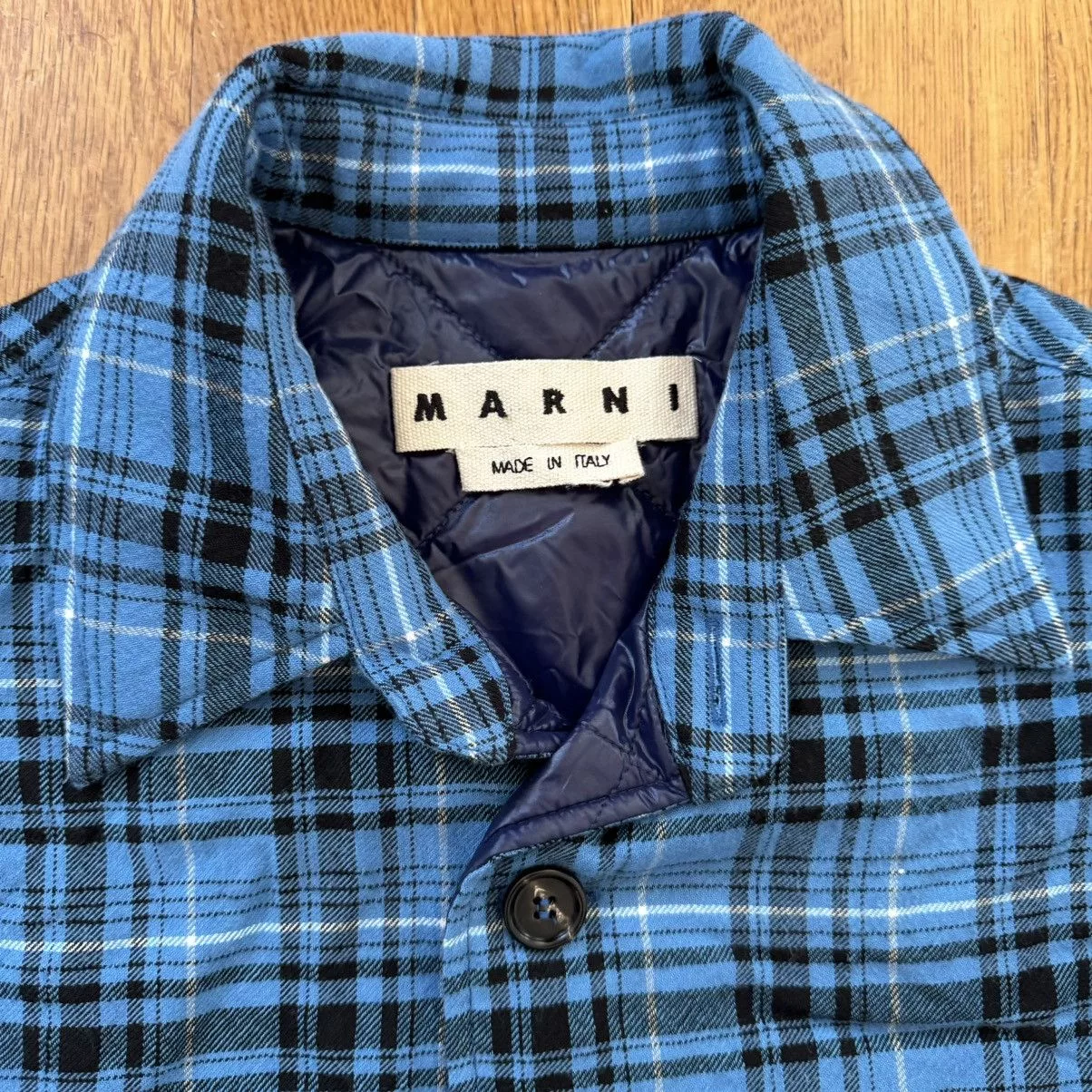 Marni Light Jackets Marni Flannel Puff Overcoat Blue