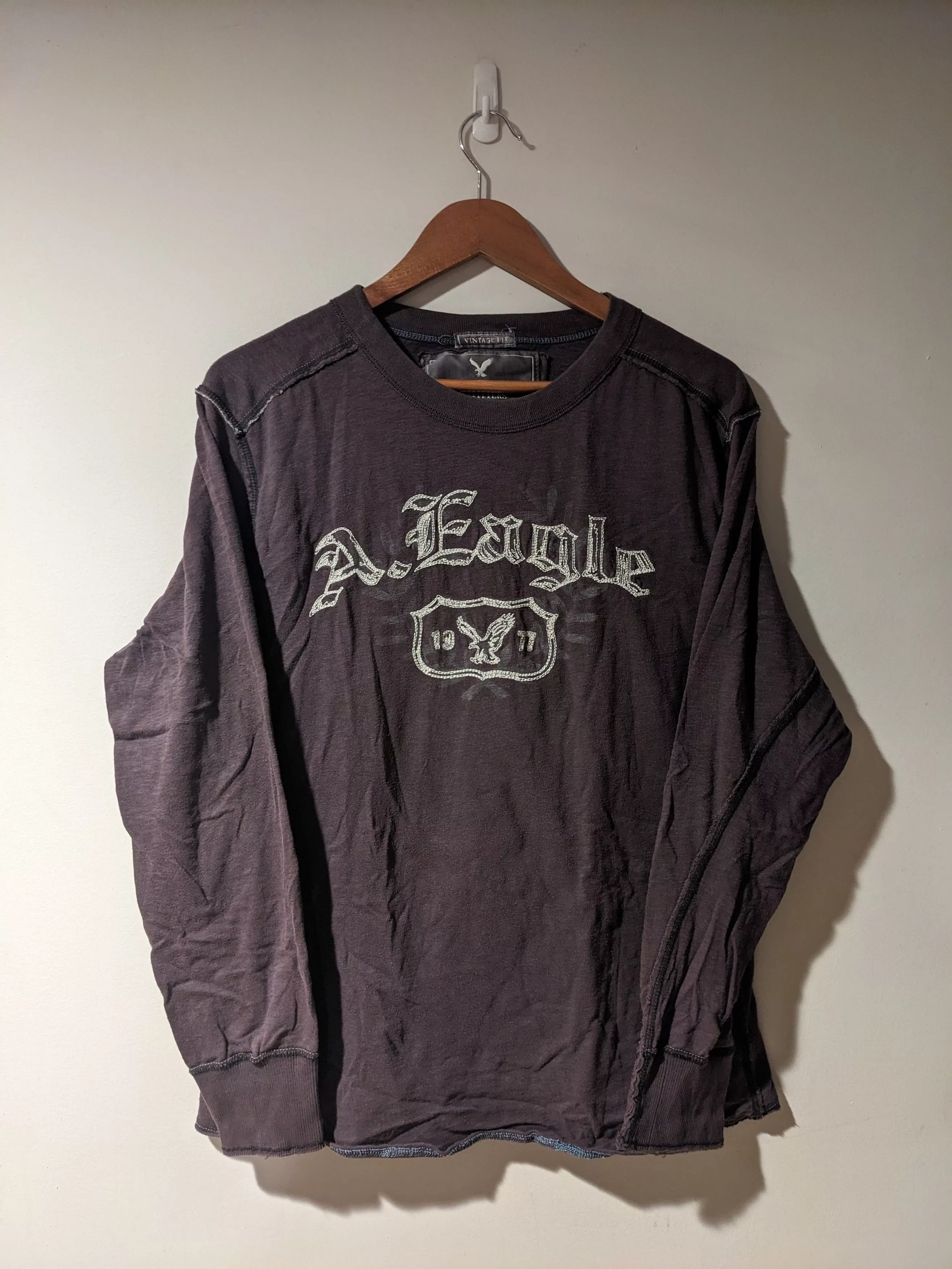 Affliction Long Sleeve T Shirts Affliction × American Eagle Outfitters × Vintage Vintage Y2K Affliction Inspired American Eagle Long-Sleeve Brown