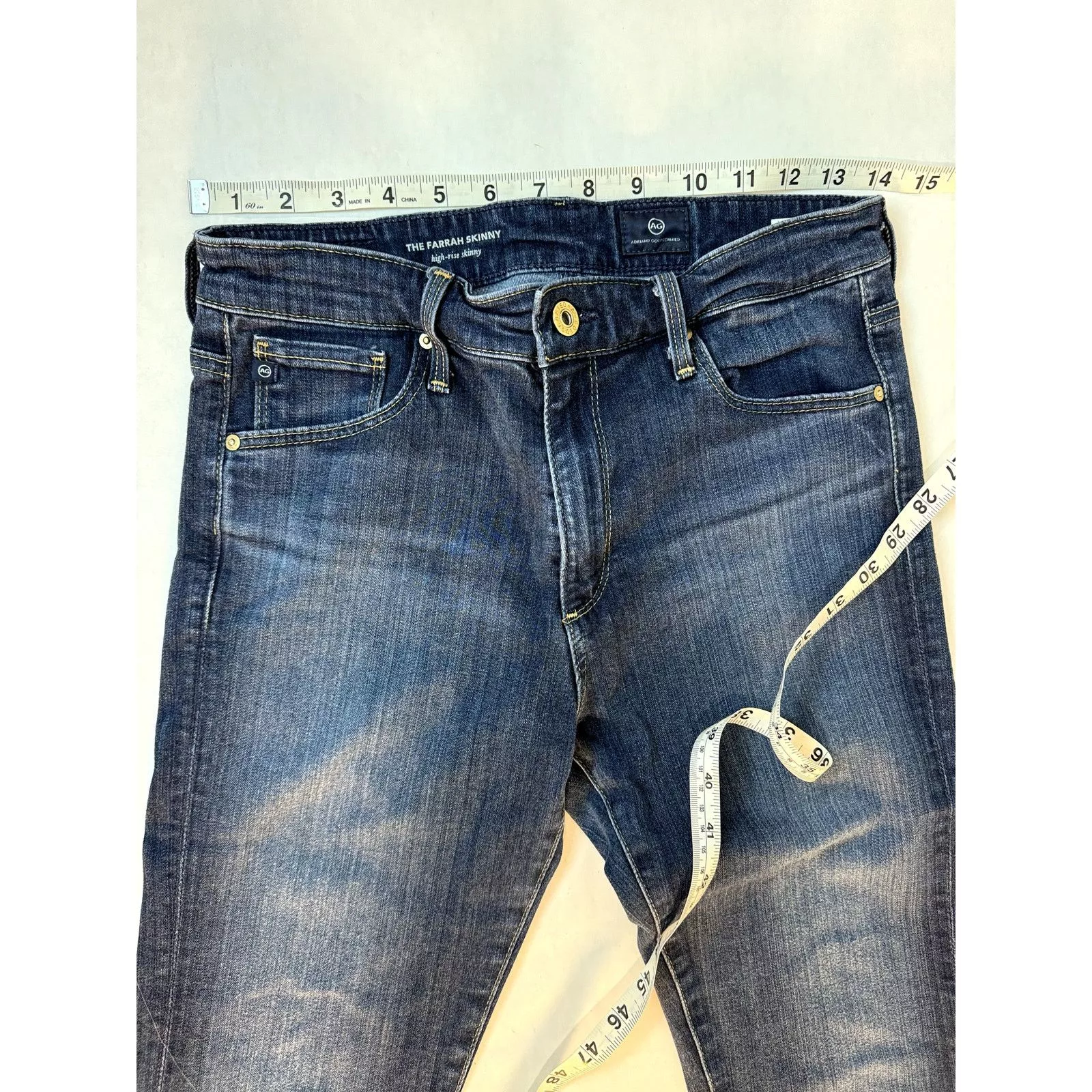 AG Adriano Goldschmied Jeans Farrah Skinny High Rise - 27 Blue