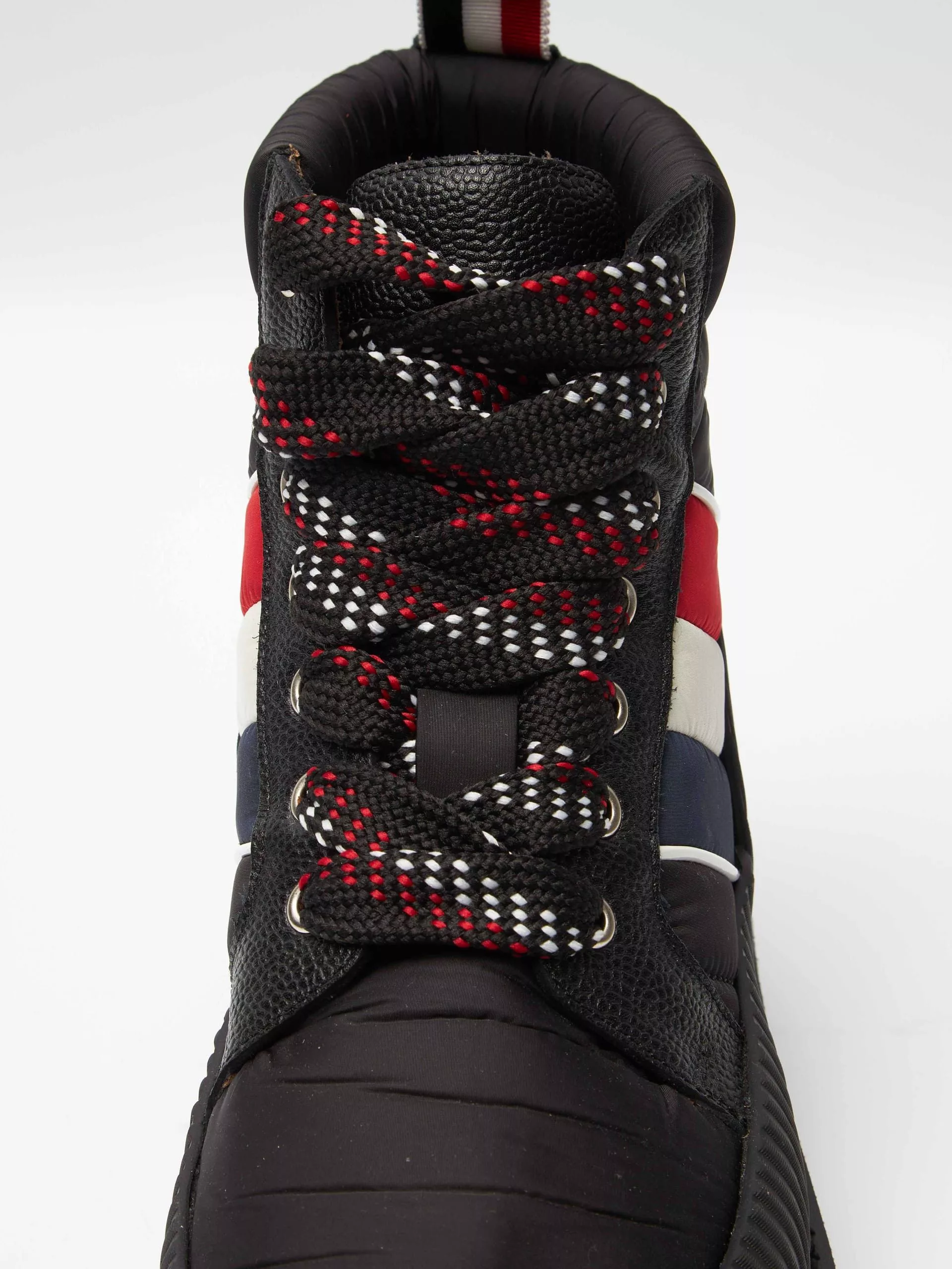 Thom Browne Boots Thom Browne Black Lines Insets Laced High Boots