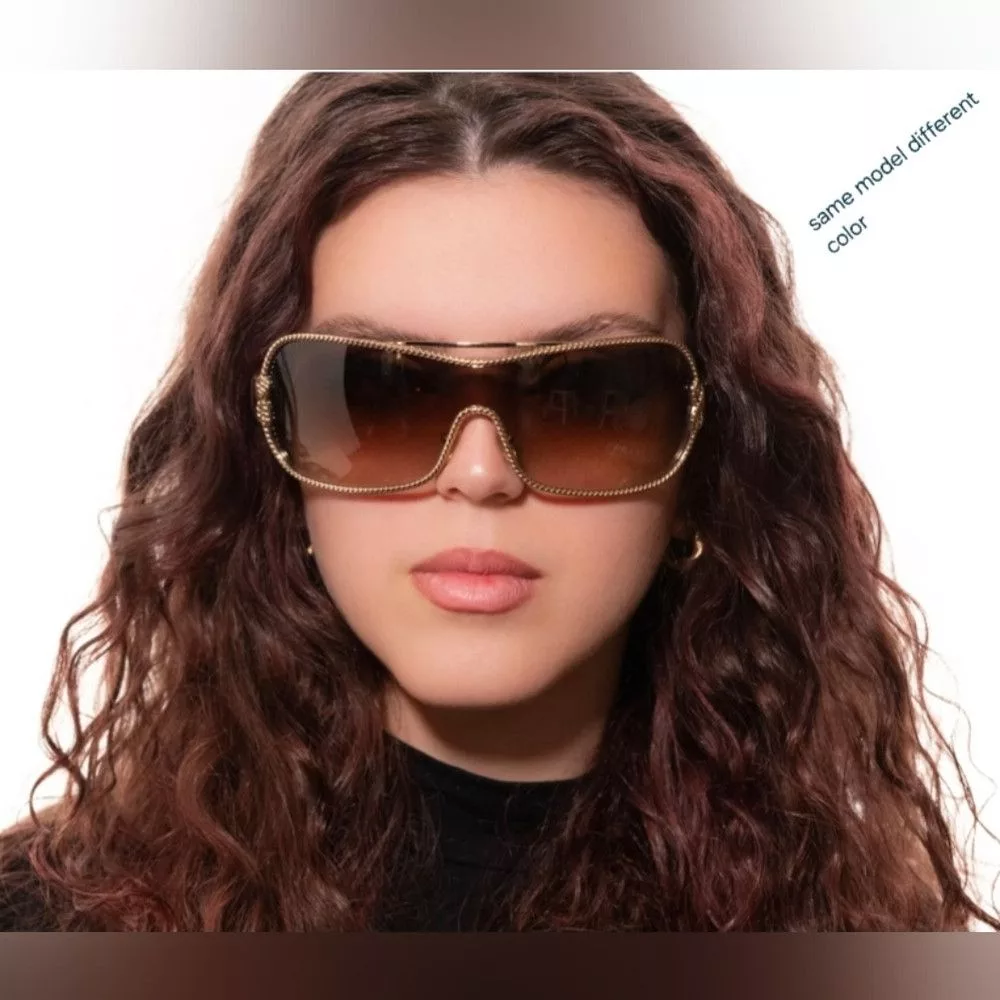 Prada Sunglasses PRADA Women's Rimless shield sunglasses black silver SPR 62H