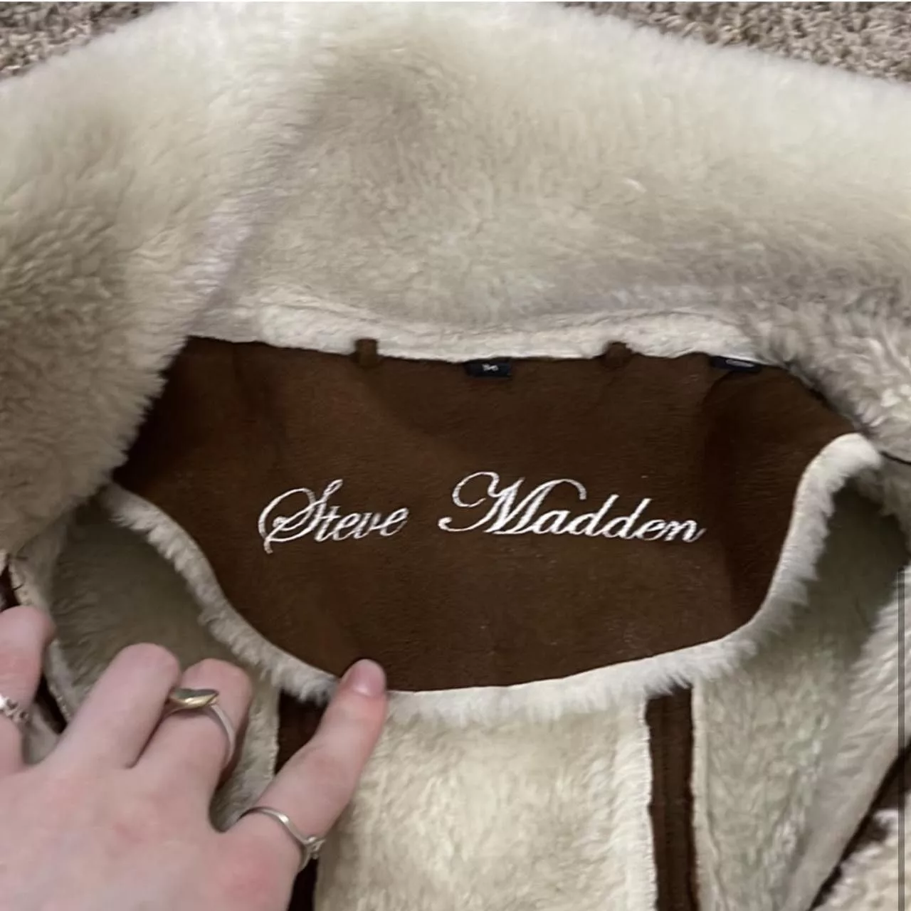 Steve Madden Coats Steve Madden Fluffy Jacket Brown