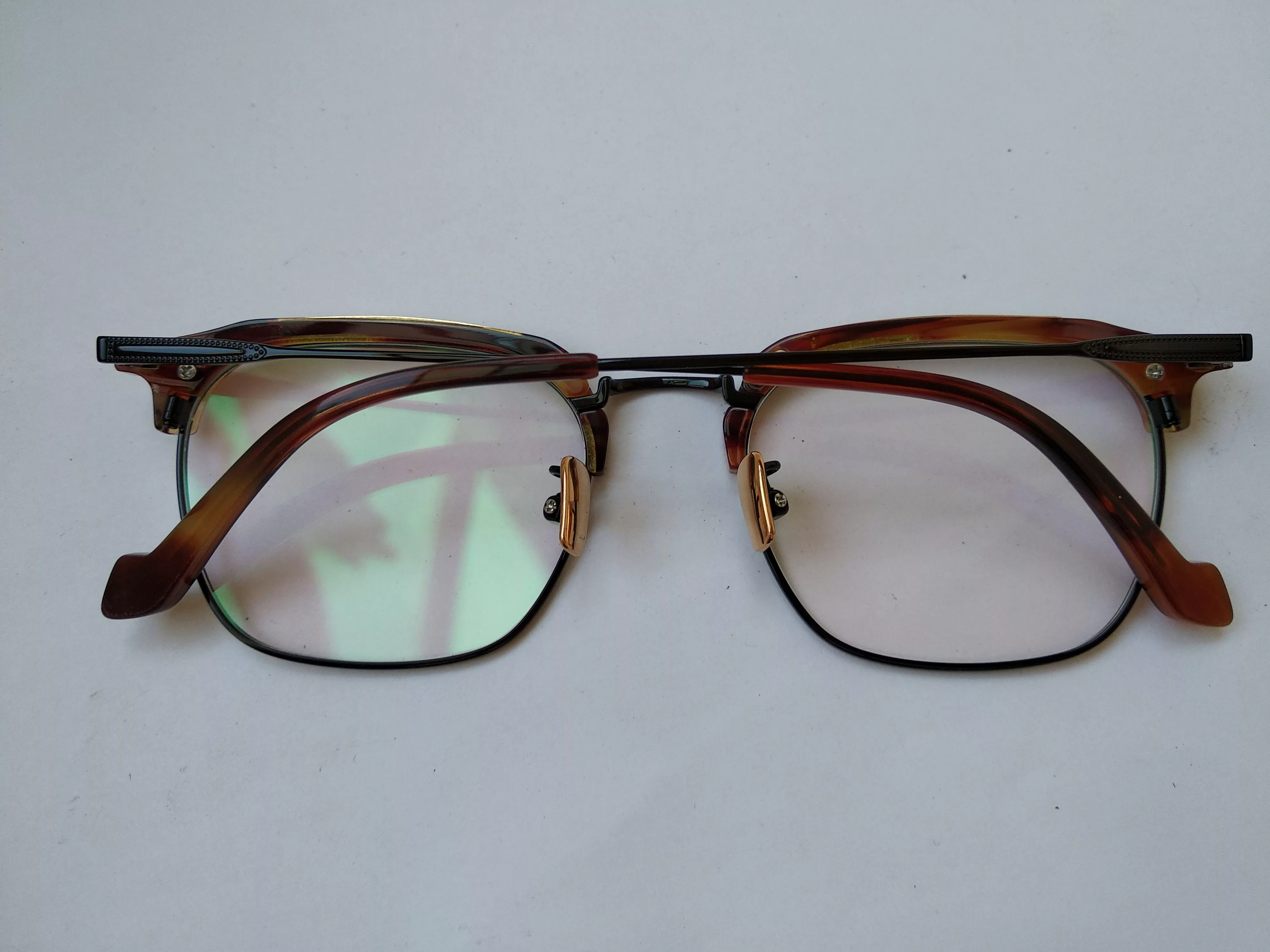 Other Glasses Other Mod Malcolm X Brown Gold Eyeglasses Frame Multi