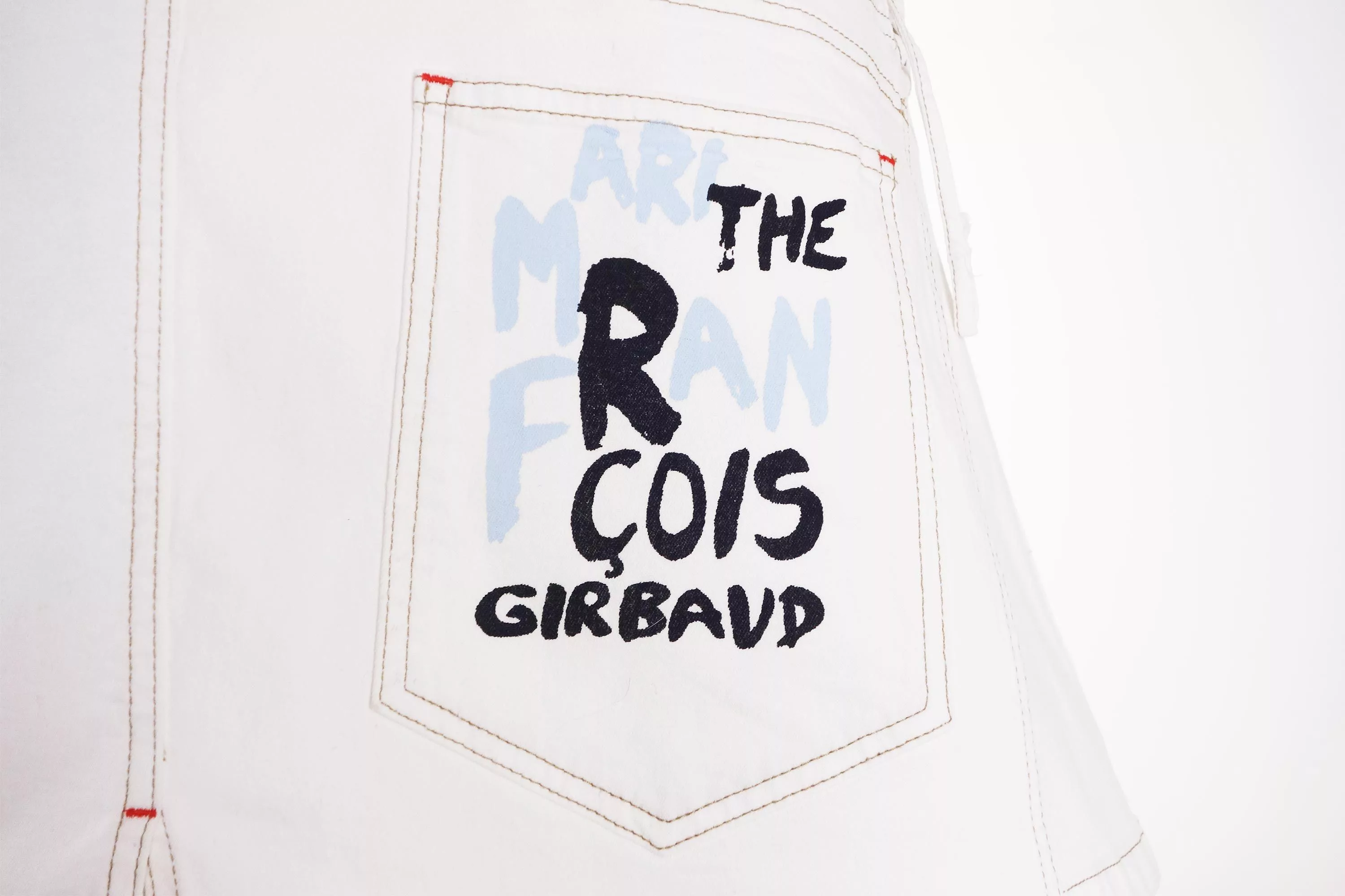 Marithe + Francois Girbaud Mini Skirts Marithe + Francois Girbaud Marithe Francois Girbaud Wrap Skirt Print Logo Asymmetric White