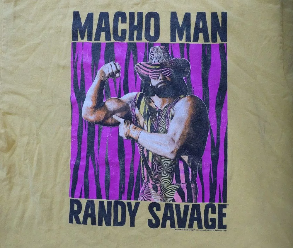 WWE Short Sleeve T Shirts WWE Macho Man Yellow