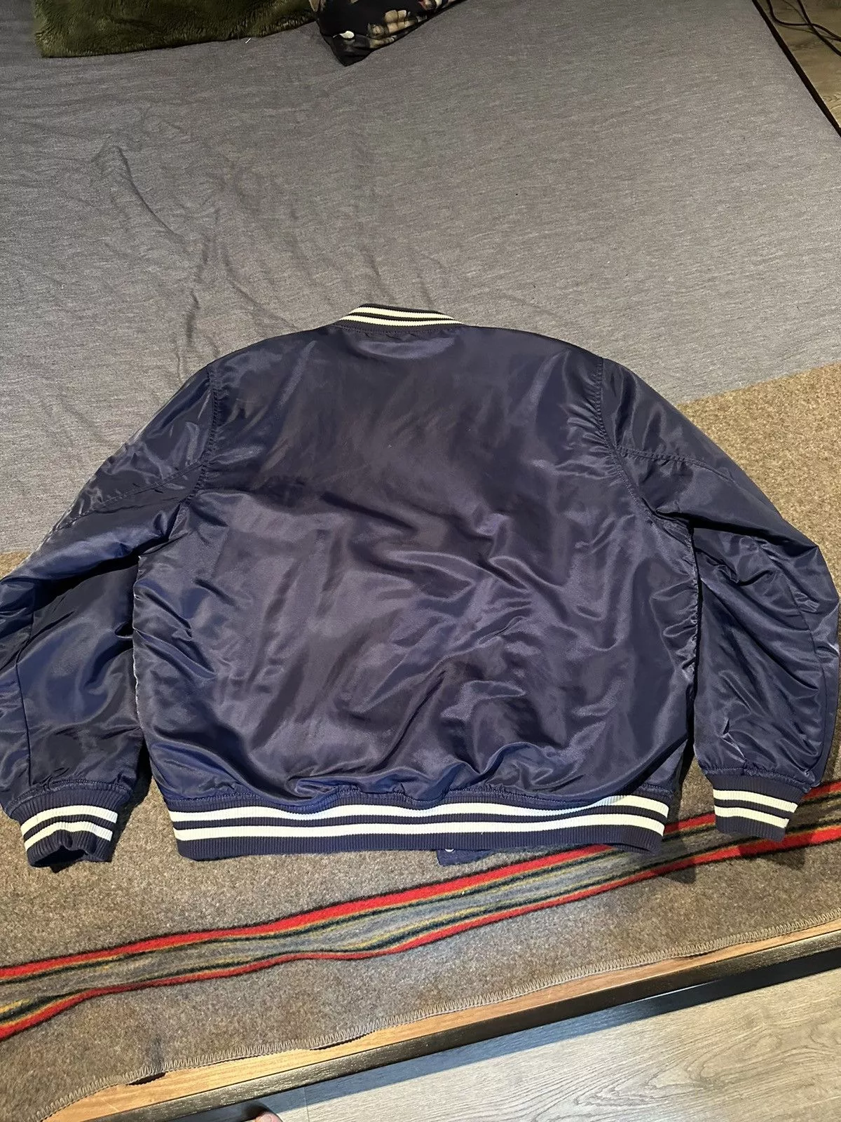 Bape Bombers Bape Baseball Jacket Blue