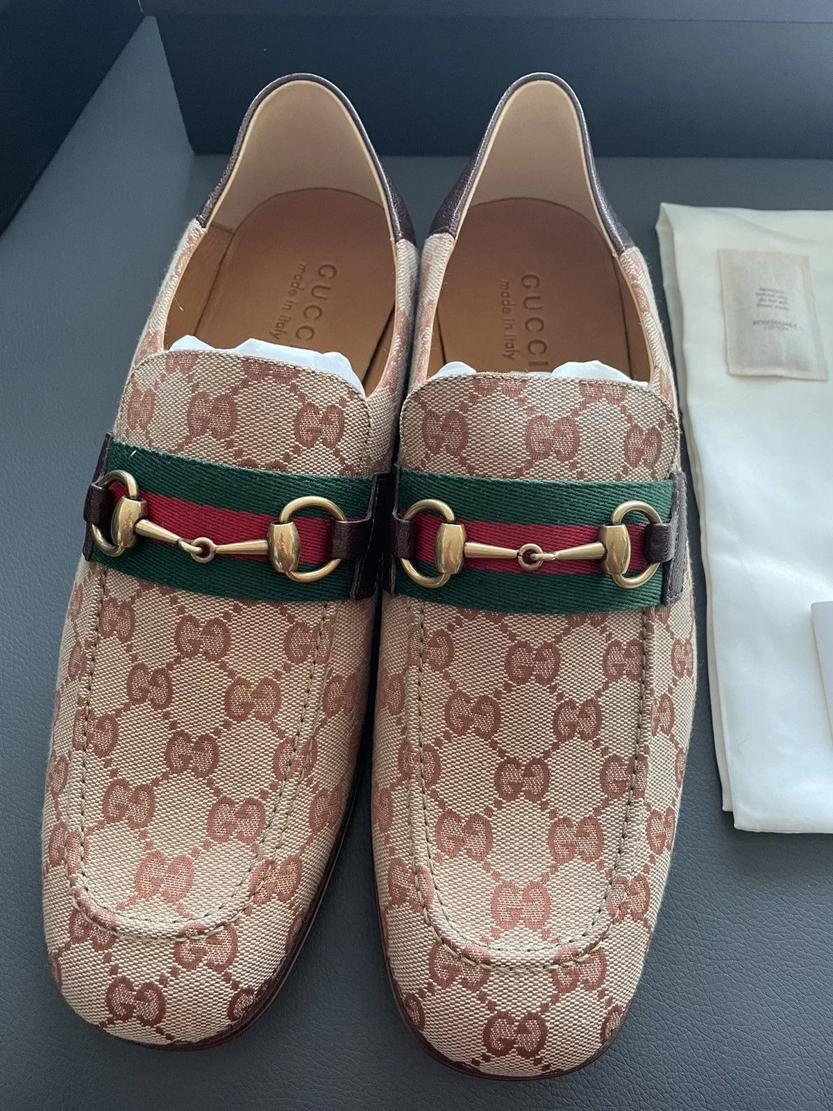 Gucci Formal Shoes Gucci Brand New Limited Super Runway Iconic GG Logo Leather Loafer Brown