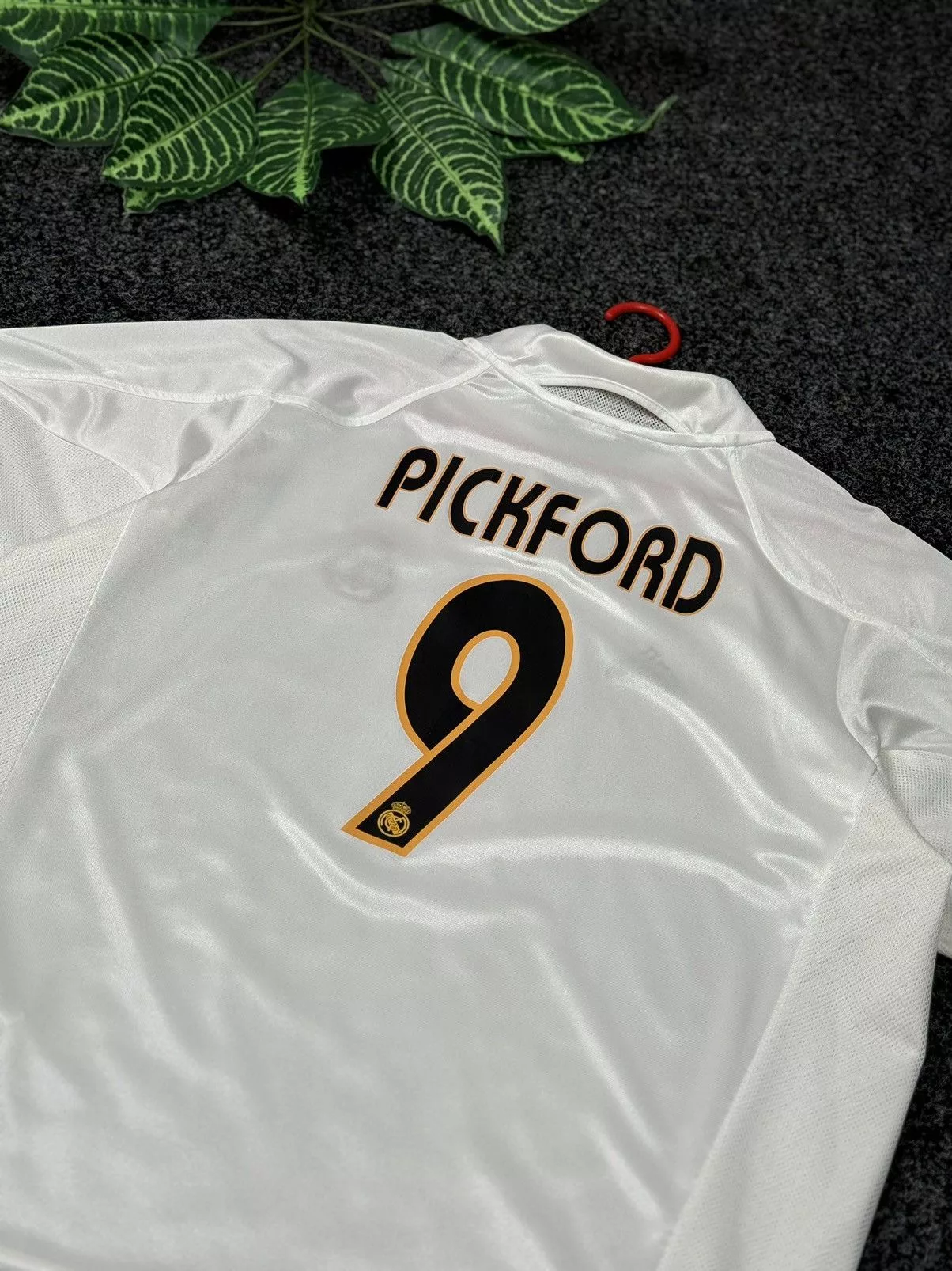 Adidas Jerseys ADIDAS REAL MADRID SOCCER JERSEY VINTAGE 2004 #9 PICKFORD White Sportswear