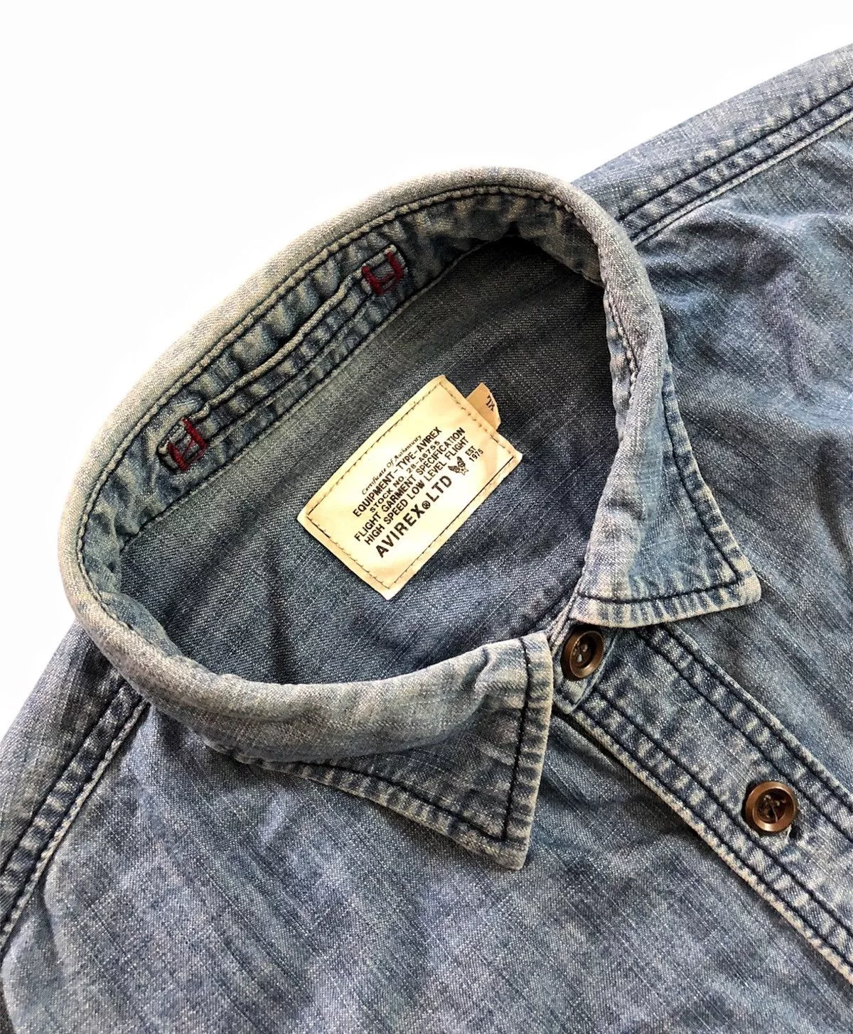 Alpha Industries Shirts Button Ups Alpha Industries × Avirex × Loopwheeler Rare 2000's Avirex denim statement shirt Multi