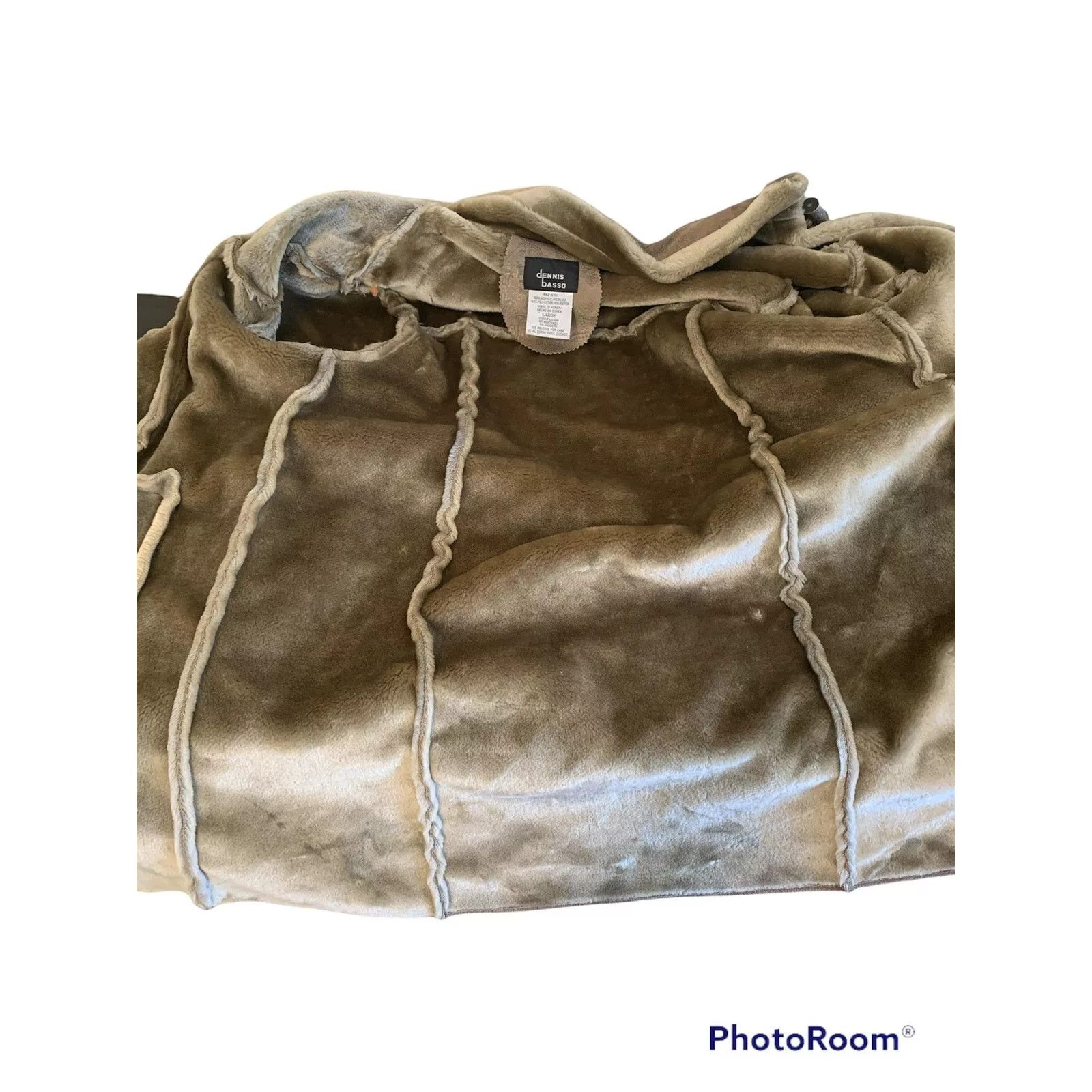 Other Coats Other Dennis Basso Large Coat Tan Patterned Hook Loop Closure NWOT Brown