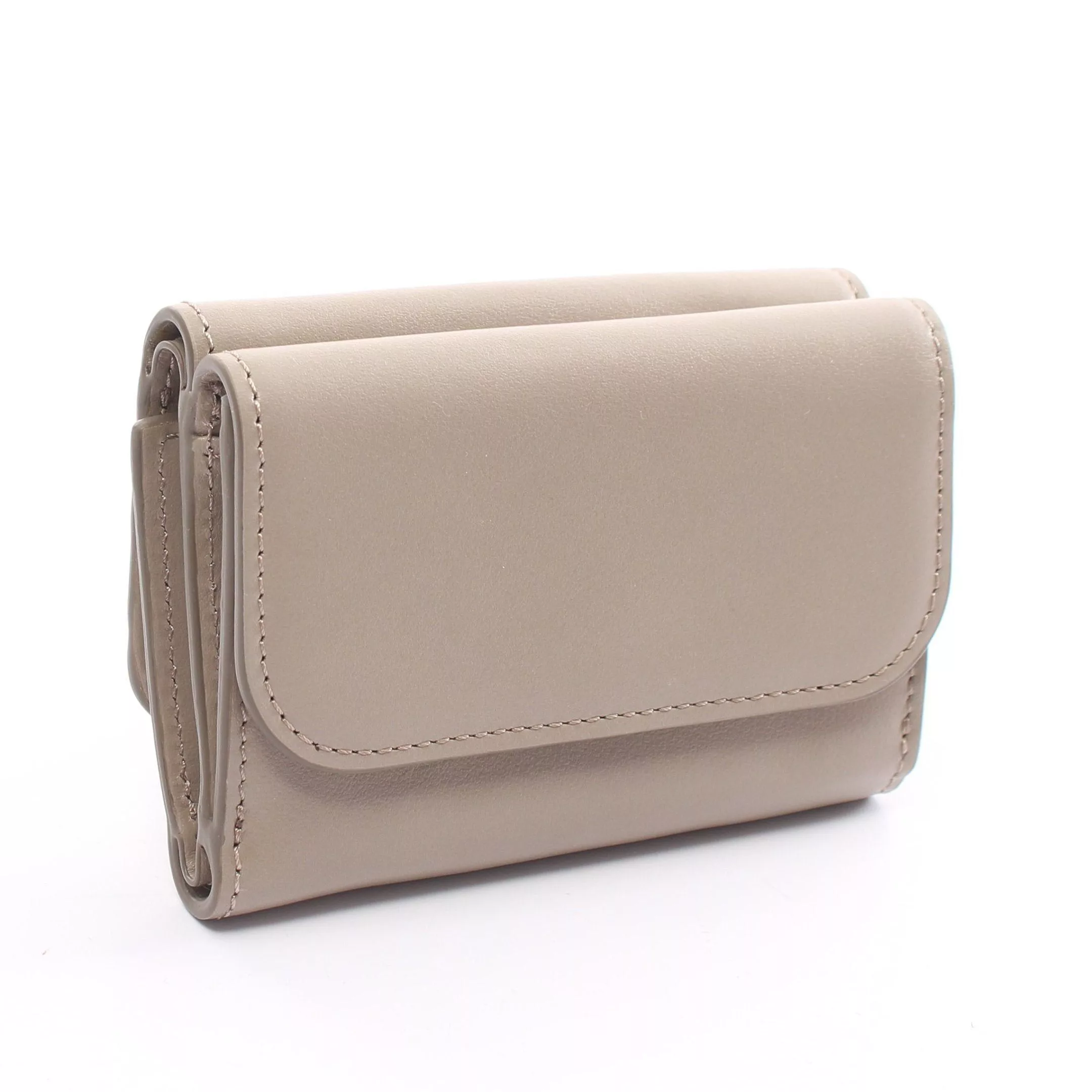 Chloe Wallets Chloe Chloe C Croesie Trifold Wallet Compact Leather Gray Beige