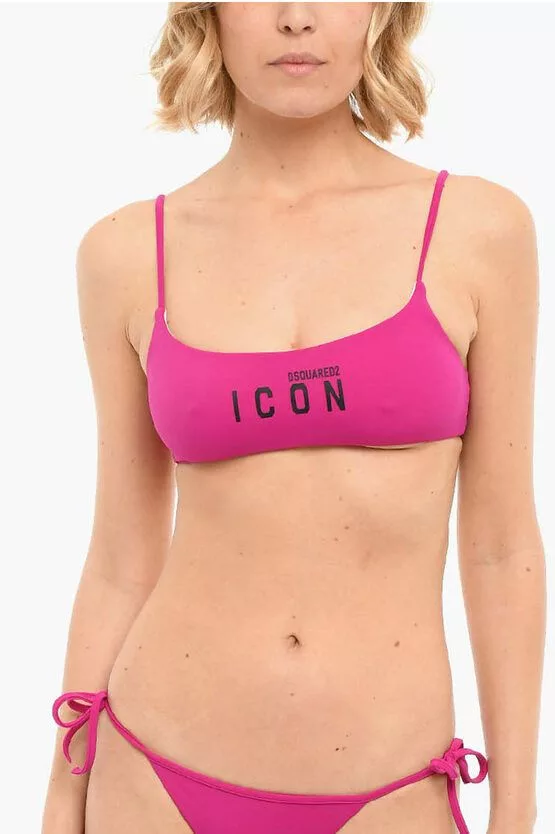 Dsquared2 Socks Intimates Dsquared2 og1mm0624 Size: 40 / Printed Icon Bikini Bra in Pink