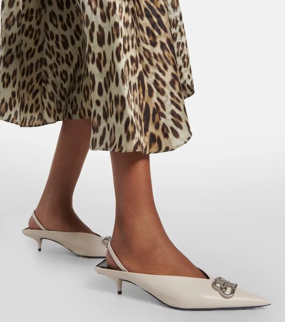 Balenciaga Heels Balenciaga Square Knife BB slingback pumps Silver