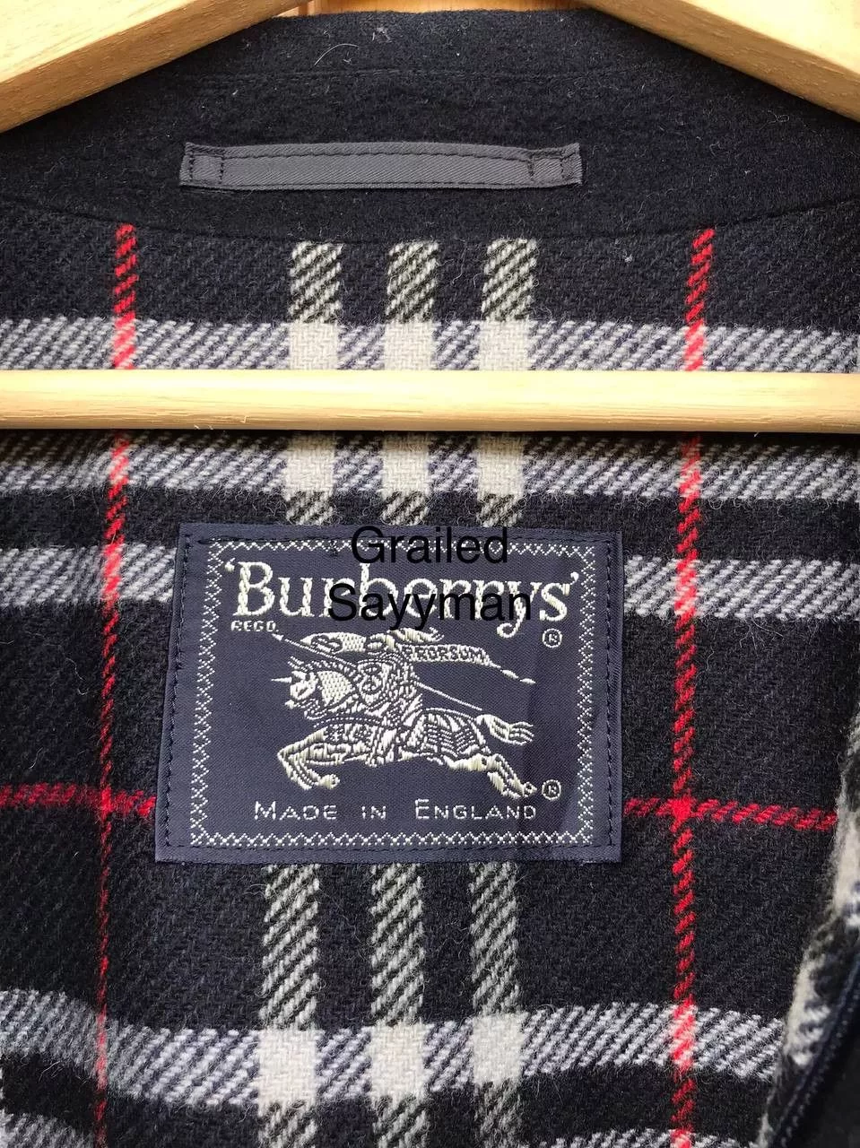 Burberry Bombers BURBERRY Nova Check Jacket Made in England Blue Vintage
