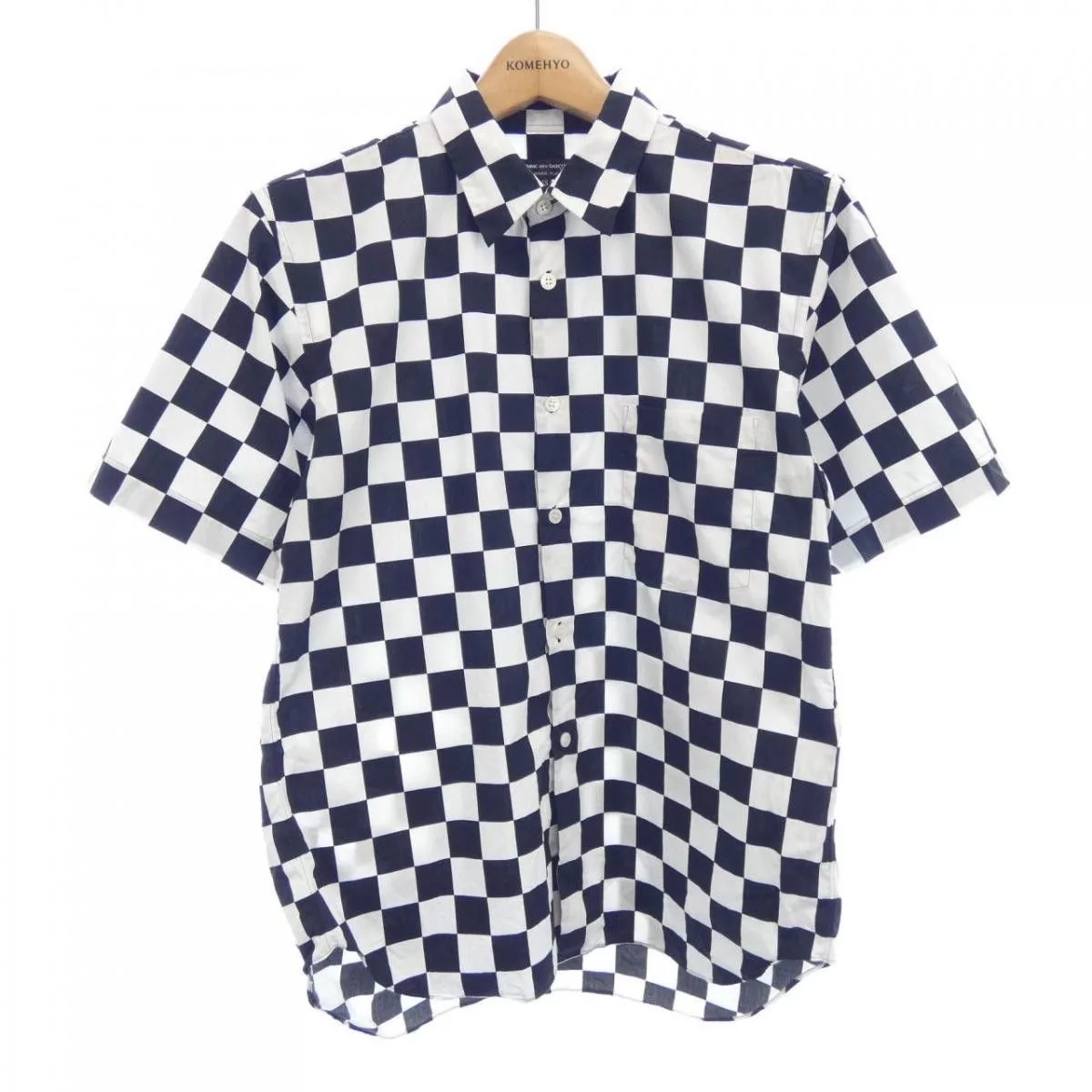 Comme des Garcons Homme Shirts Button Ups Comme des Garcons Homme Shirt Check Button Short Sleeve White x Black