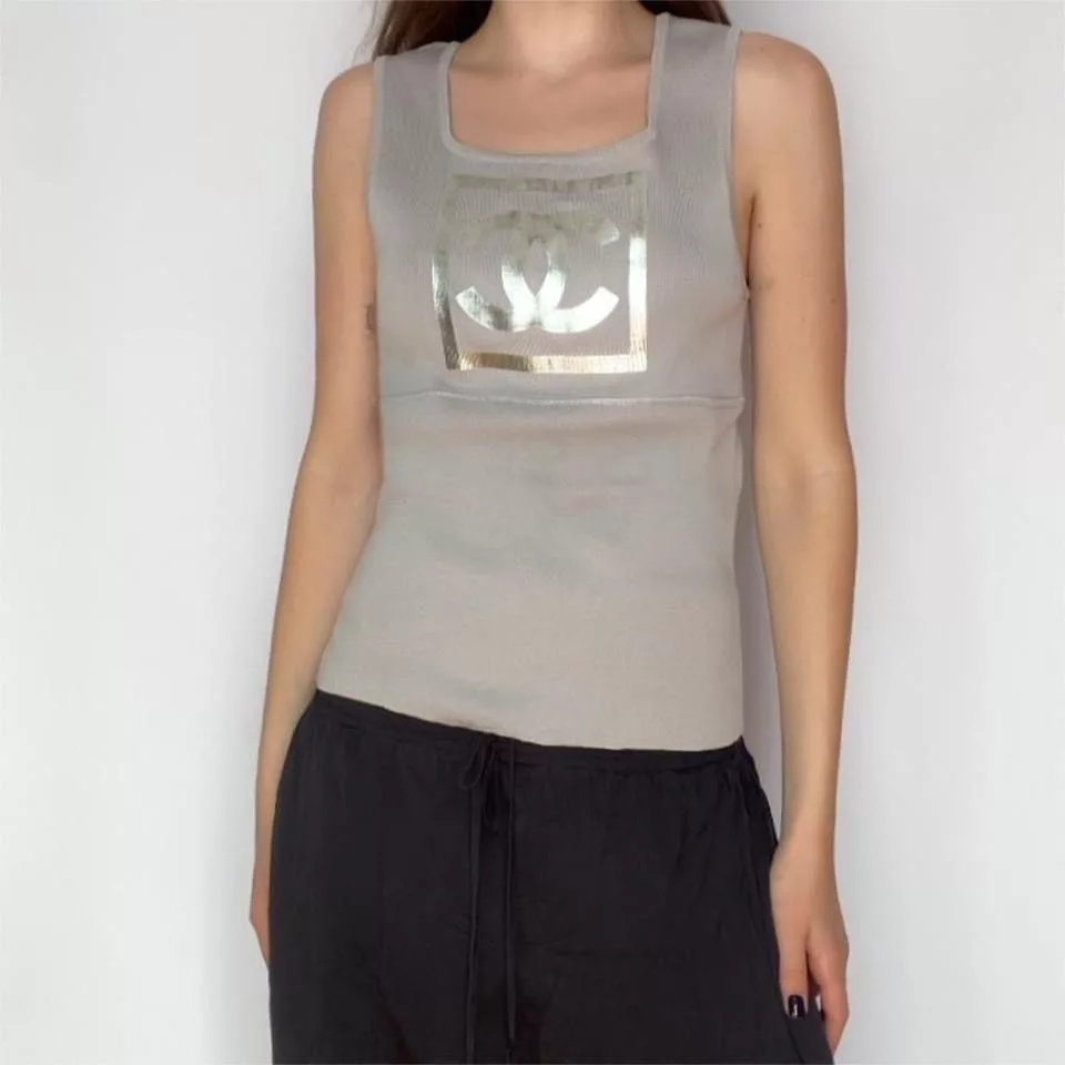 Chanel Tank Tops chanel spring/summer 2001 top Gray