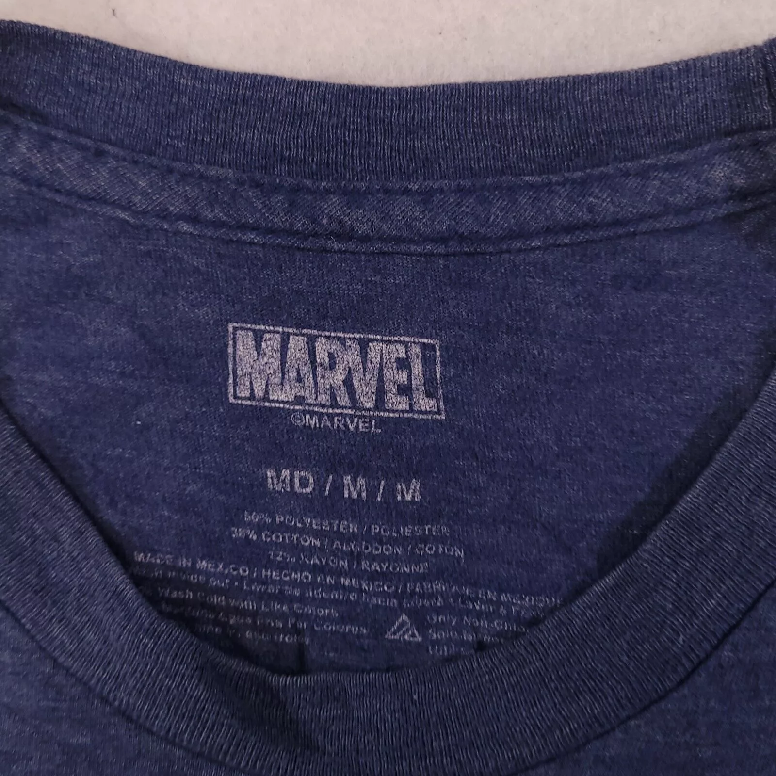 Marvel Comics Short Sleeve T Shirts Marvel Comics Marvel Deadpool Casual Pullover T Shirt Adult Mens Size M Blue
