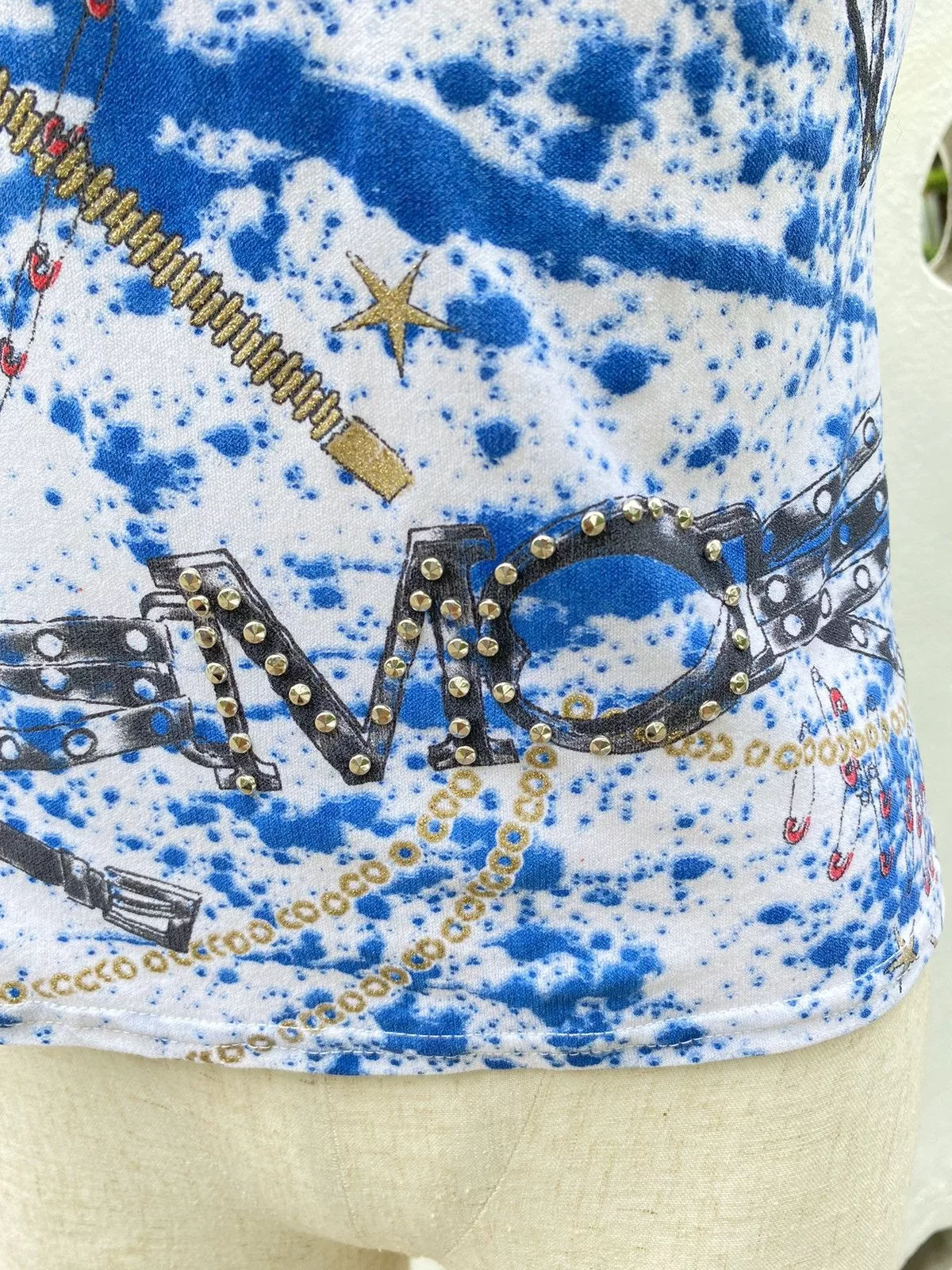 Morgano Blouses Morgano Morgan Y2K printed top Blue