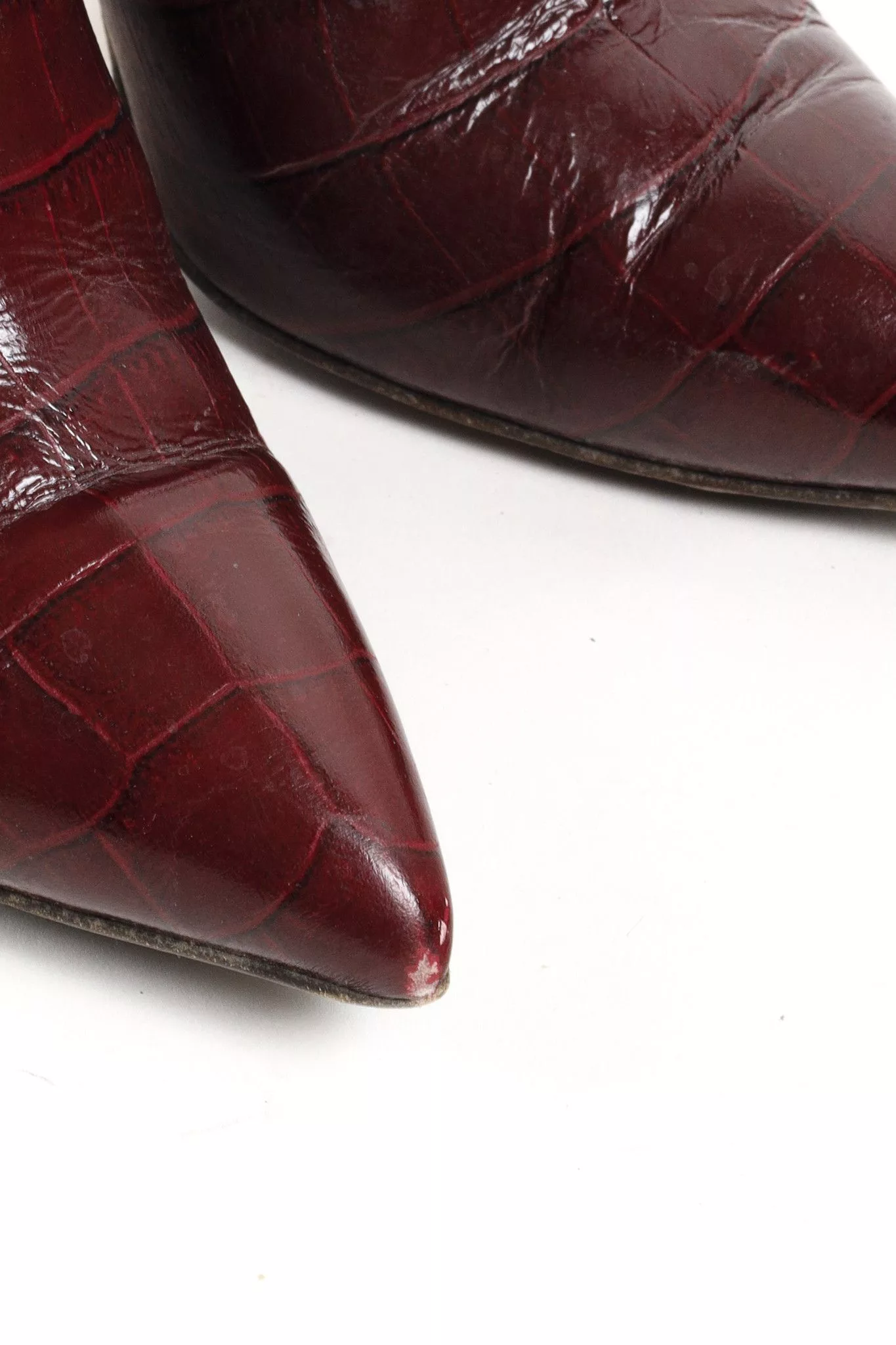 Paris Texas Boots Paris Texas Burgundy Crocodile Embossed Boots Brown