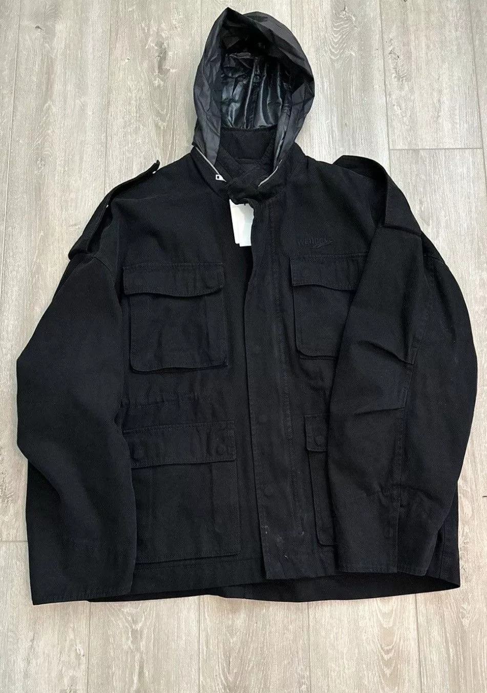 WE11DONE Heavy Coats We11done washed black lose m65 denim jacket