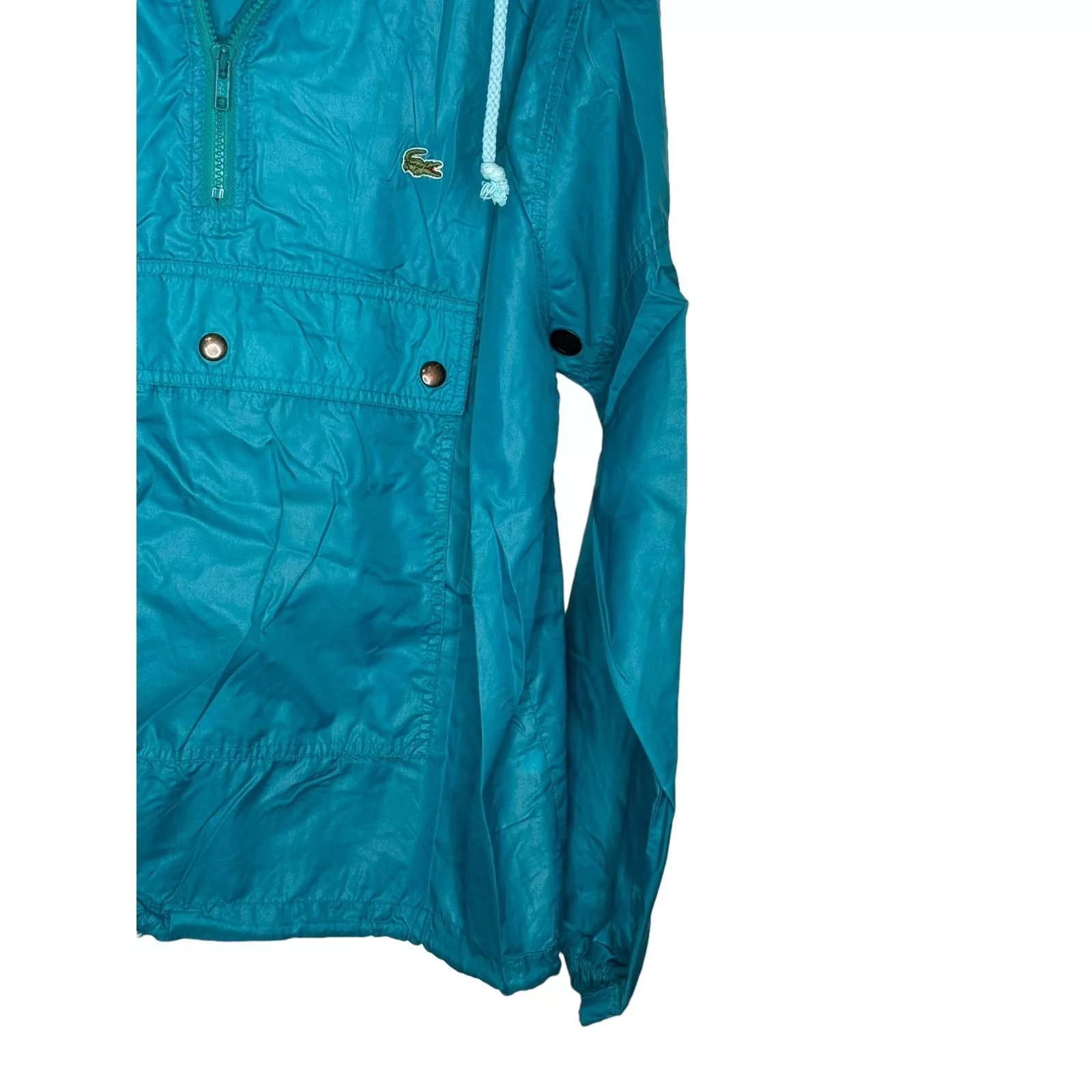 Izod Light Jackets Izod Lacoste Men's Jacket Vintage Hooded Windbreaker Medium Blue