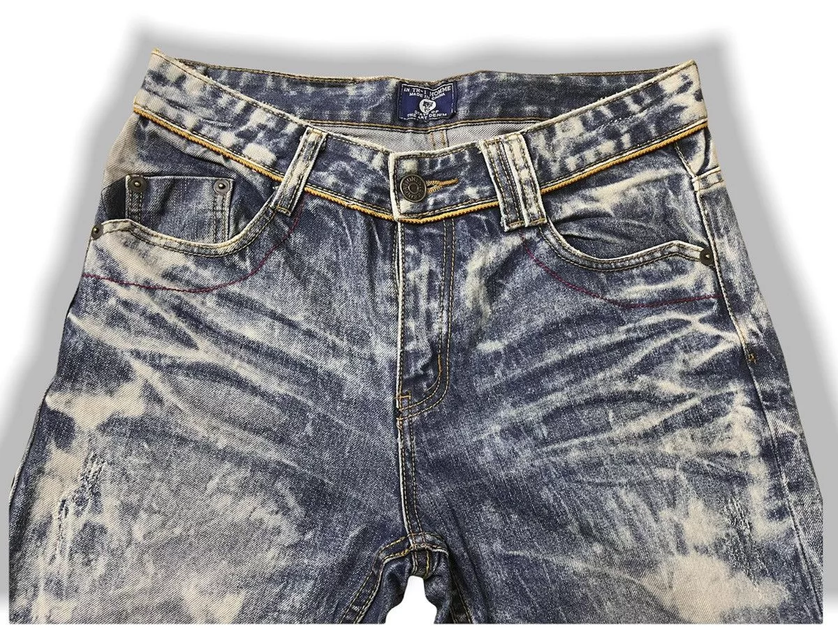 Bleach × Vintage INTERROGATION BLEACH DENIM JEANS AVANT GARDE Blue Avant-Garde