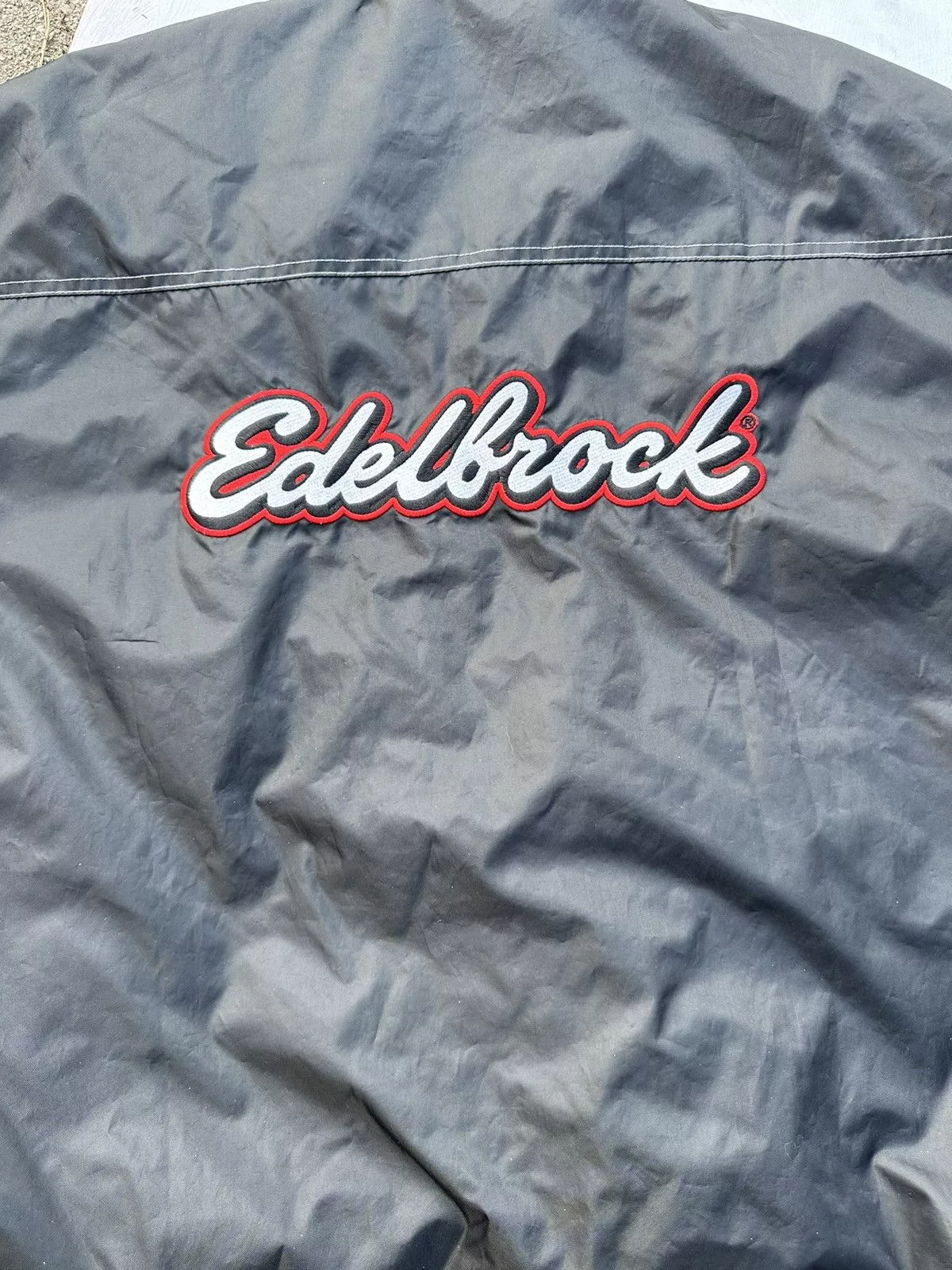 Harley Davidson Light Jackets Harley Davidson × NASCAR Crazy Y2K edelbrock nascar cars fleece lined racing jacket Black Vintage