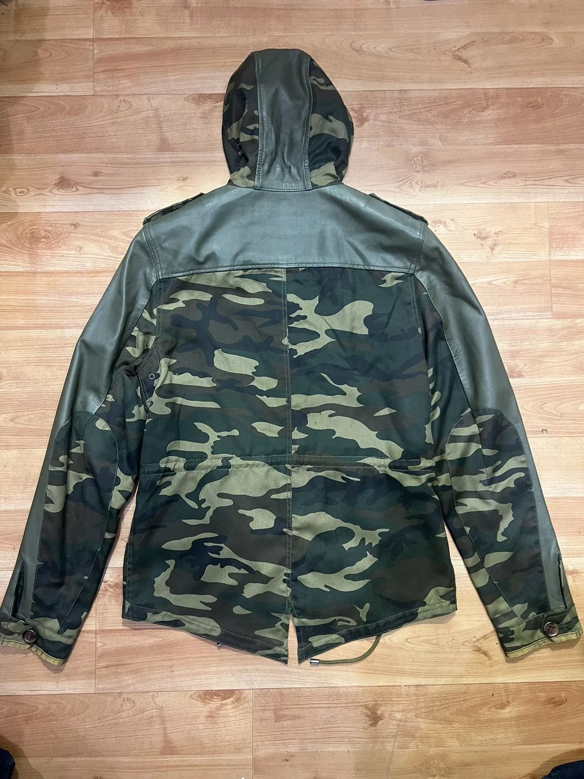 LAMARQUE Leather Jackets Lamarque leather Comouflage combination jacket Green