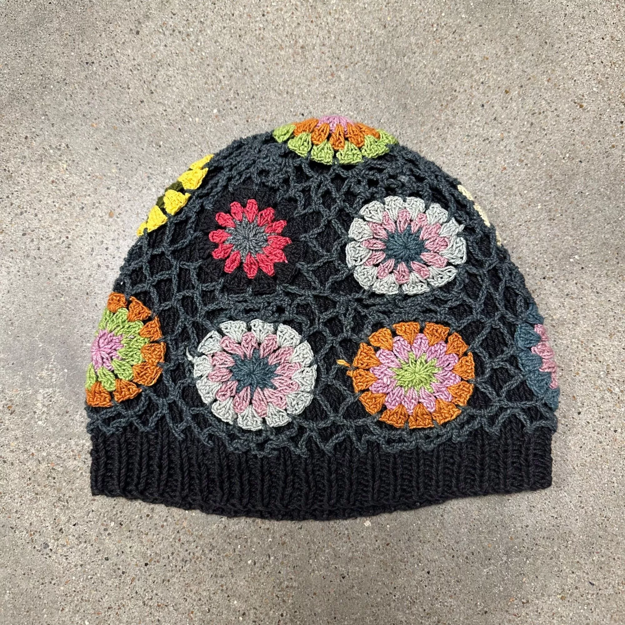 Vintage Hats Vintage Unique Embroidery Beanie Hat Multi