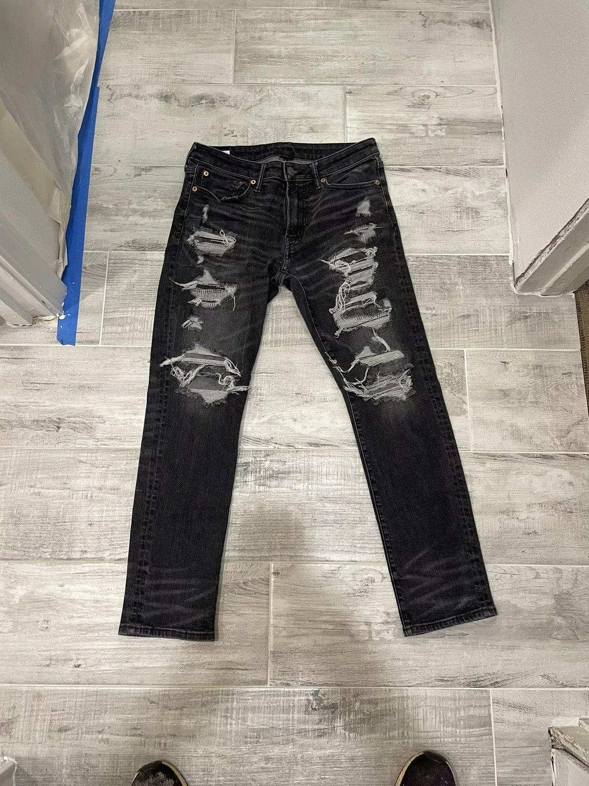 American Eagle Outfitters Denim American Eagle Outfitters AMERICAN EAGLE FLEX 31X30 BLACK DISTRESSED PANTS