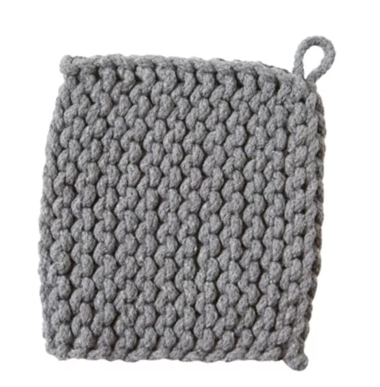 Gray Crochet Trivet Potholder