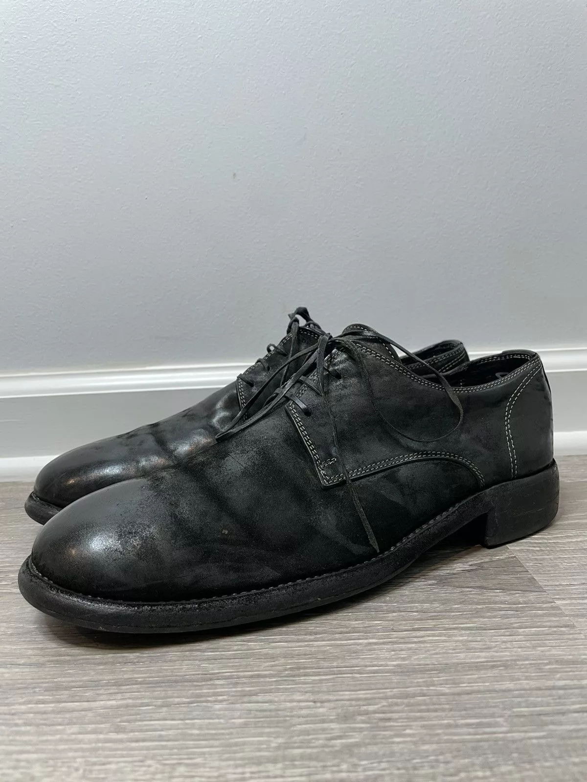 Guidi Formal Shoes Guidi 992 Derby Reverse Cordovan Leather Black