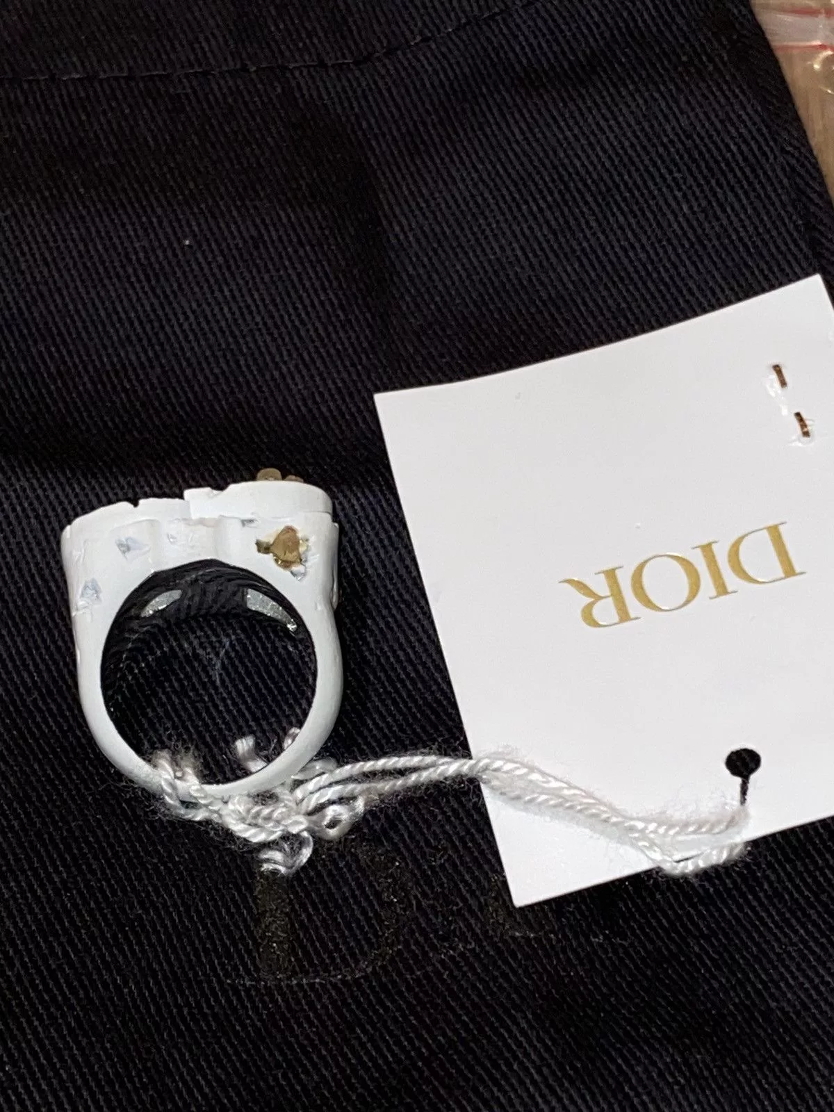 Daniel Arsham Jewelry Watches Daniel Arsham × Dior Dior x Daniel Arsham Eroded CD Ring (SMALL/MEDIUM) White