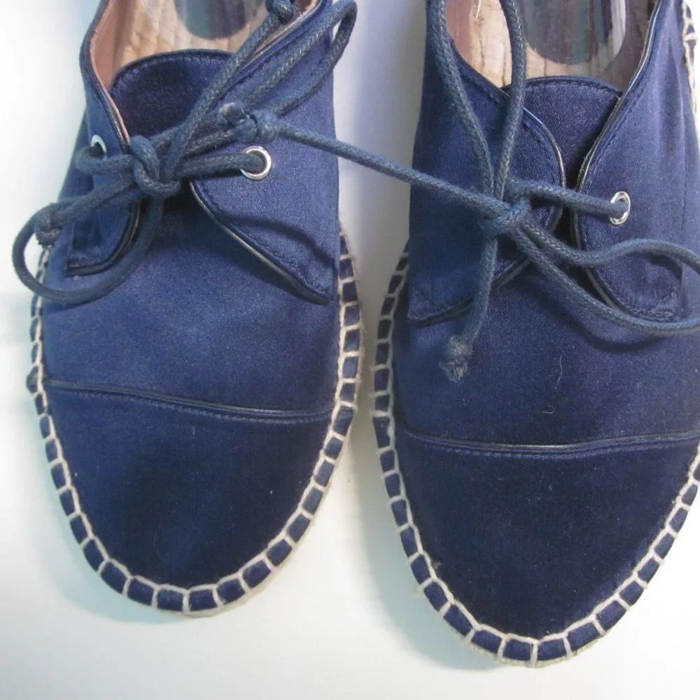 Tabitha Simmons Flats Tabitha Simmons Blue Satin Espadrilles 38 7.5