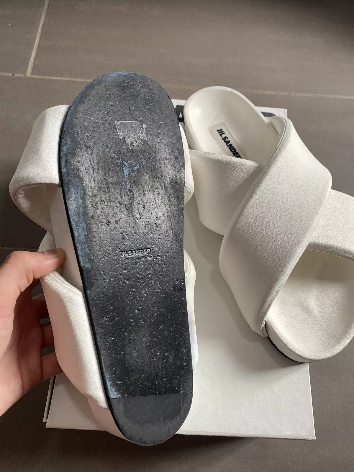 jil sander sandals White