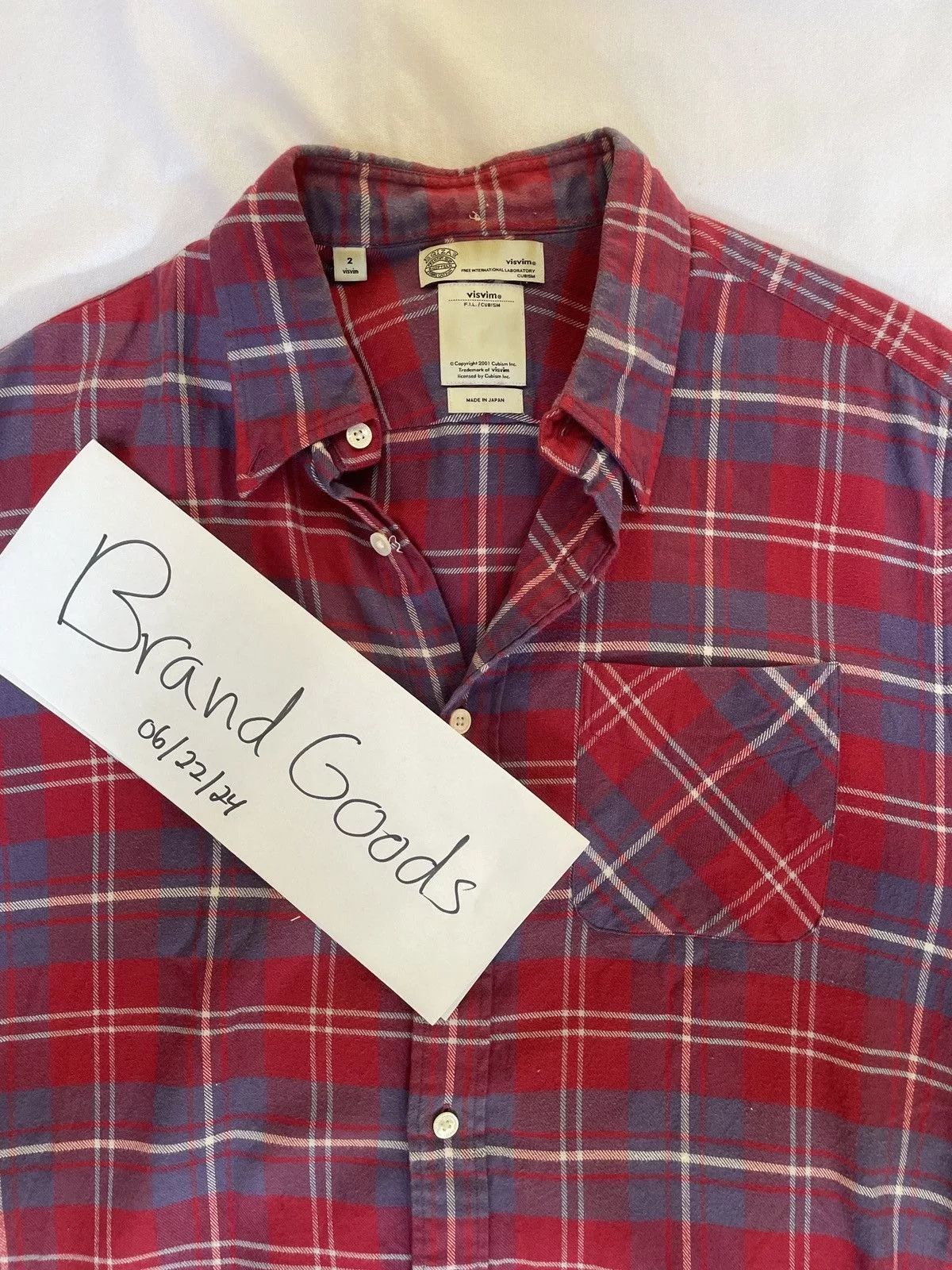 Visvim Shirts Button Ups Visvim Plaid Print Short Sleeve Shirt Red
