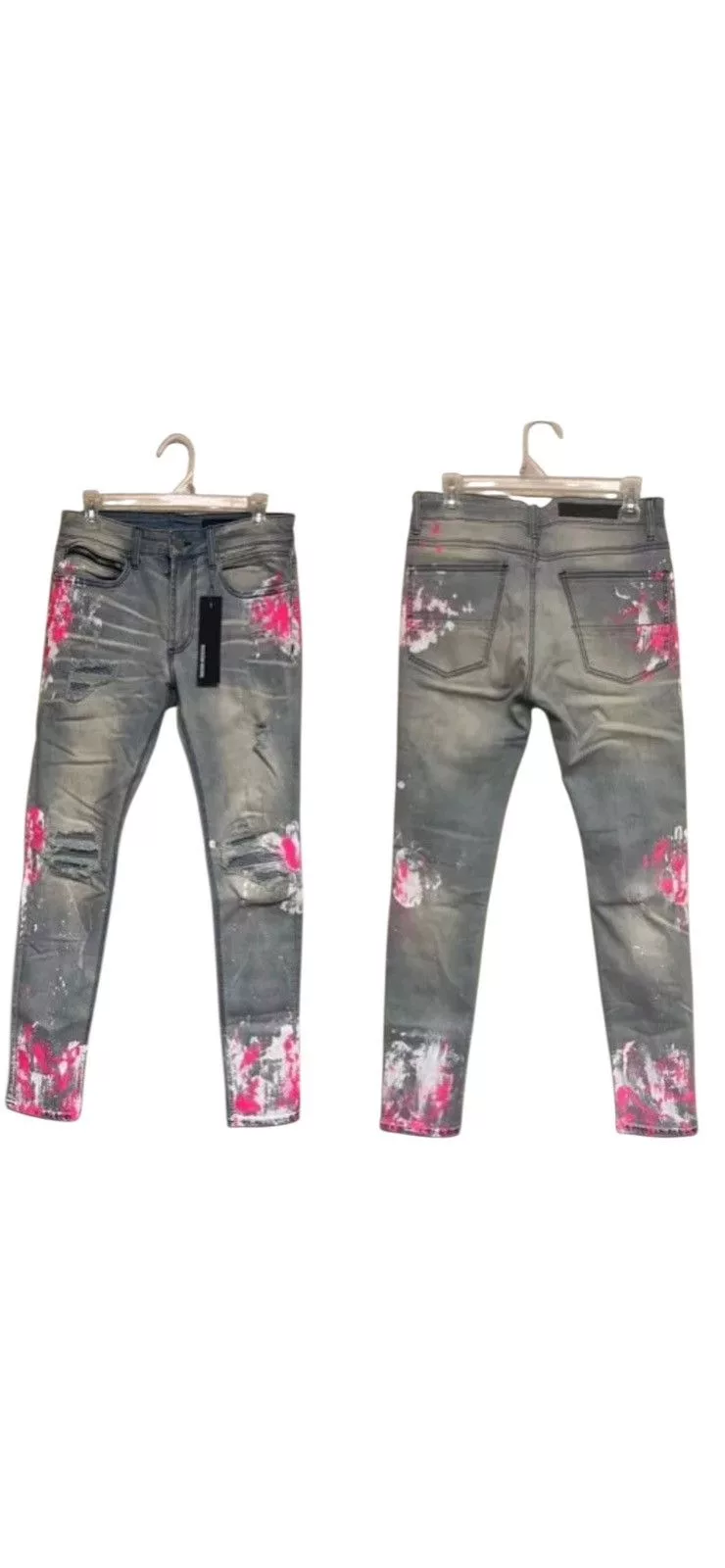 Rockstar Games Denim Rockstar Games Rockstar Patchwork Jeans Ripped Bleached Jeans Sz 30 Multi White