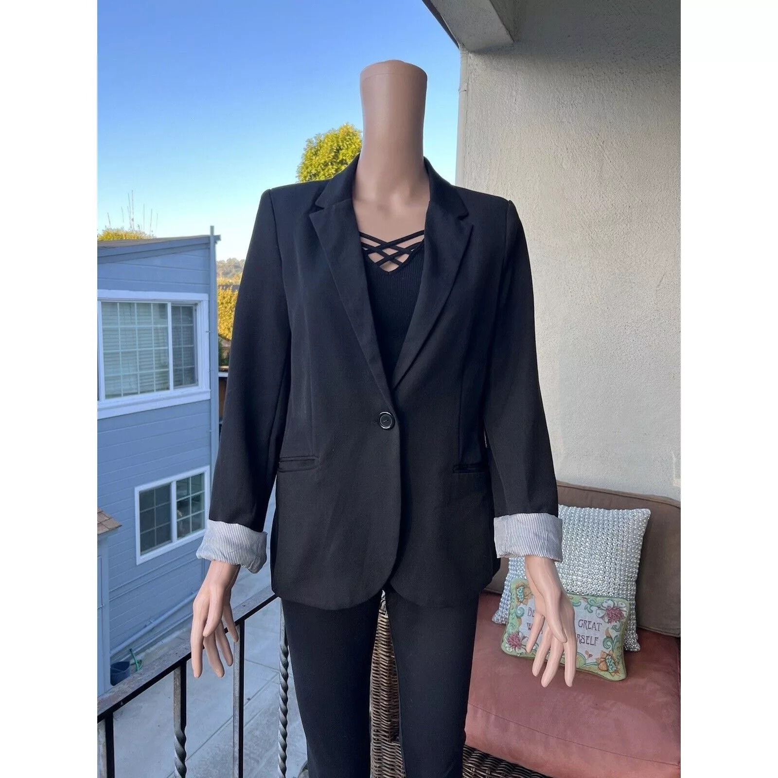 Other Jackets Other Ambiance Women's Long Sleeve Formal Cocktail Blazer Medium Black
