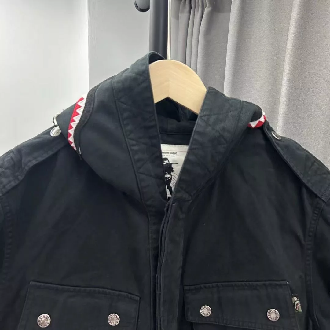 Bape Jackets Bape SHARK HOODIE JACKET Black