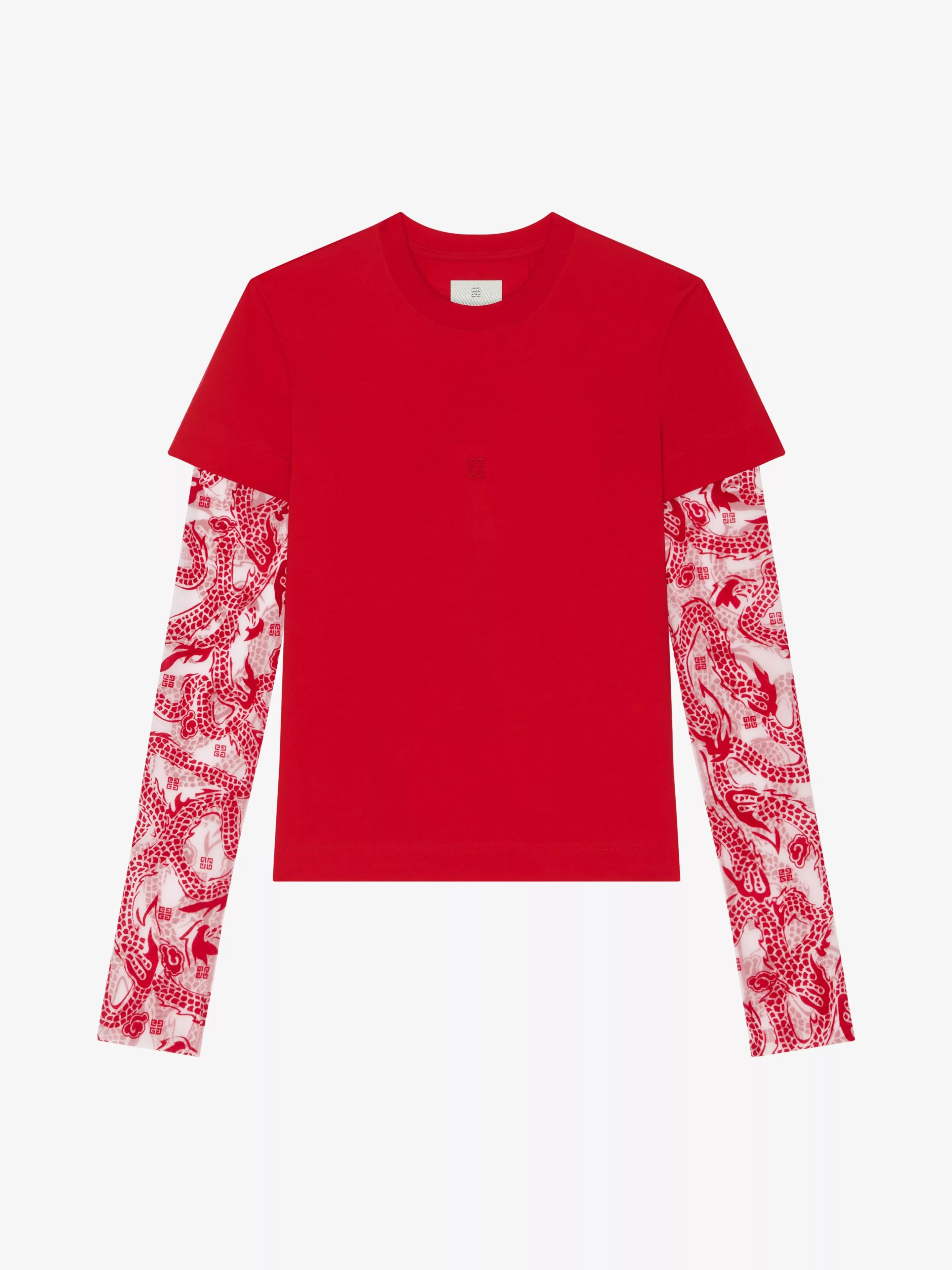 Givenchy Short Sleeve T Shirts Givenchy o1srvl11e0724 Overlapping T-Shirt in Multicolor