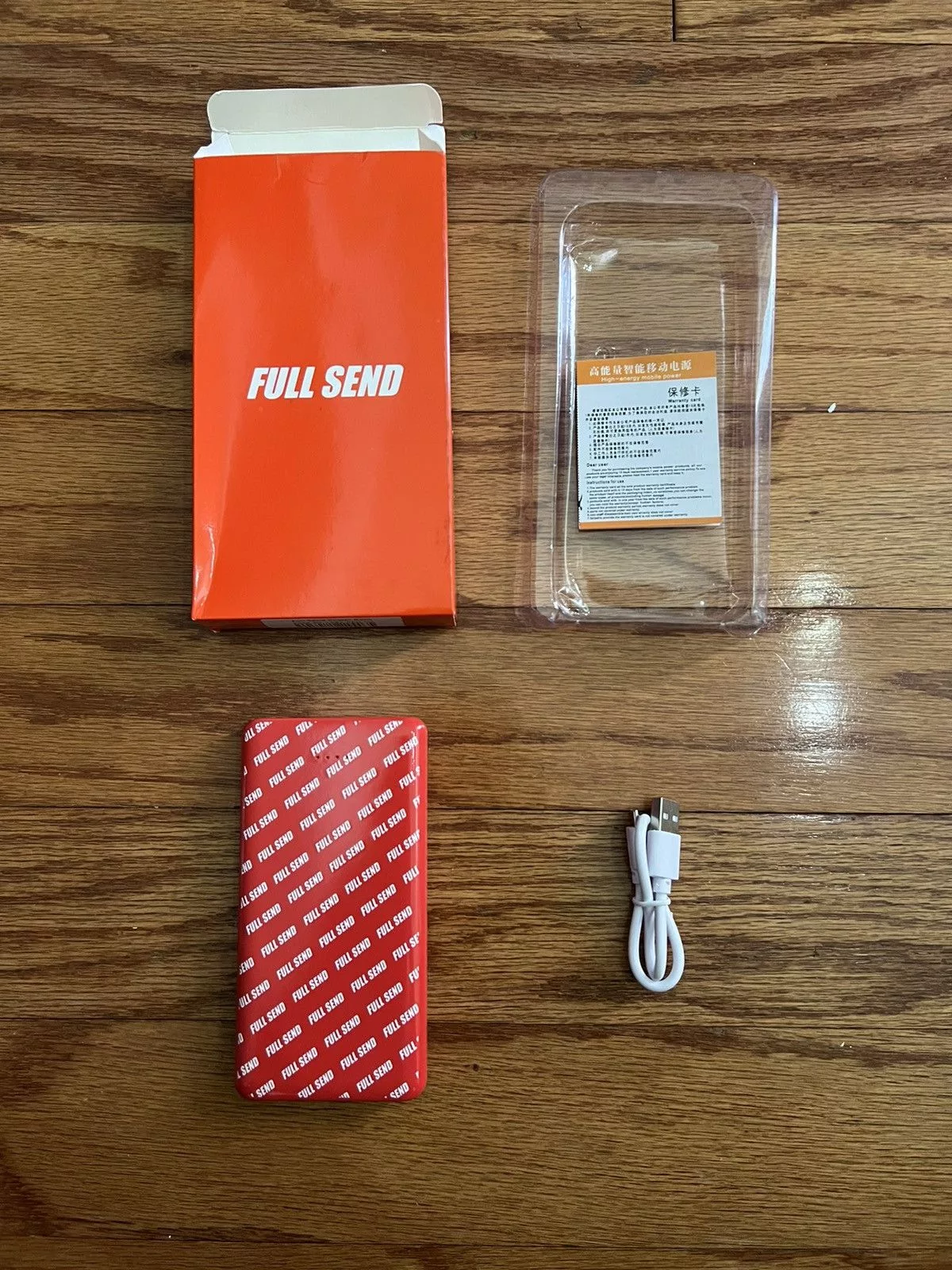 Full Send Miscellaneous Full Send Portable Phone Charger Red
