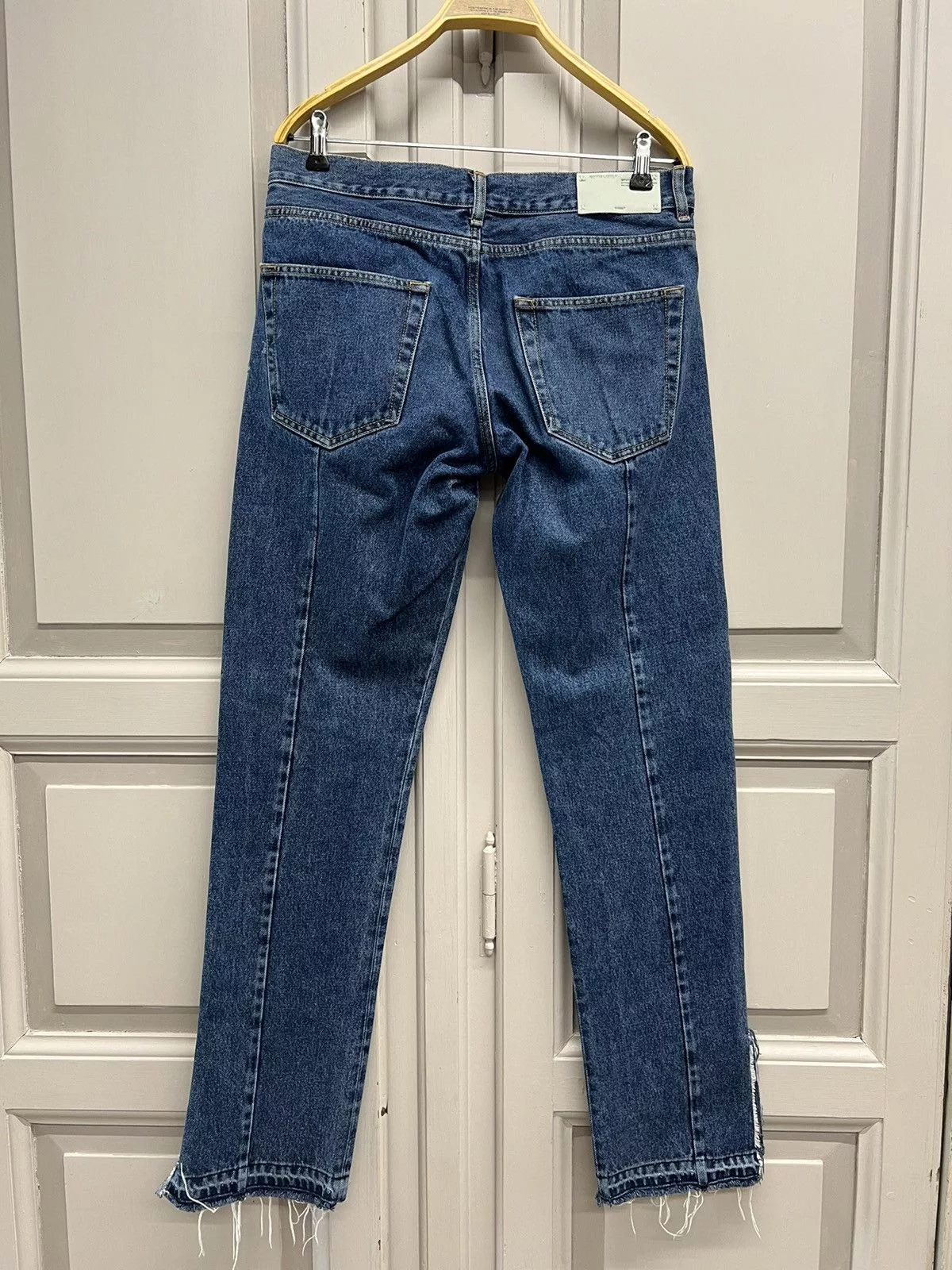 Off-White Denim Off-White Off White Gothic Embroidered Jeans Blue