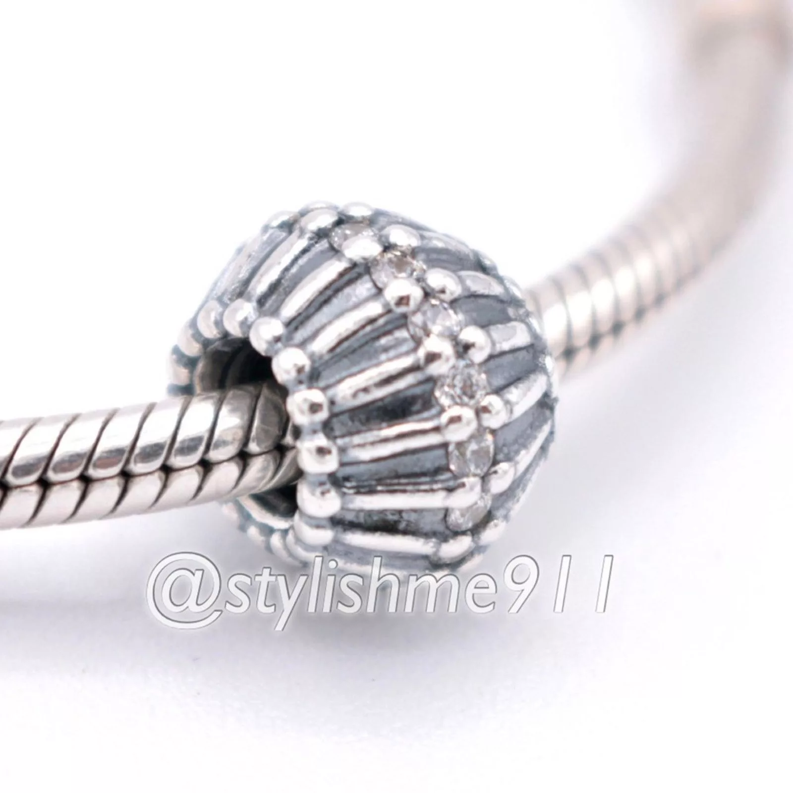 pandora Charms Authentic PANDORA Show Stopper with Black CZ Charm