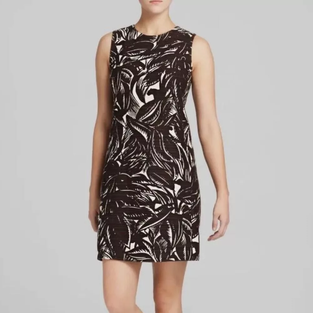 Tory Burch Mini Dresses Tory Burch Tabora Palm Shift Dress Coconut Brown/Natural 0