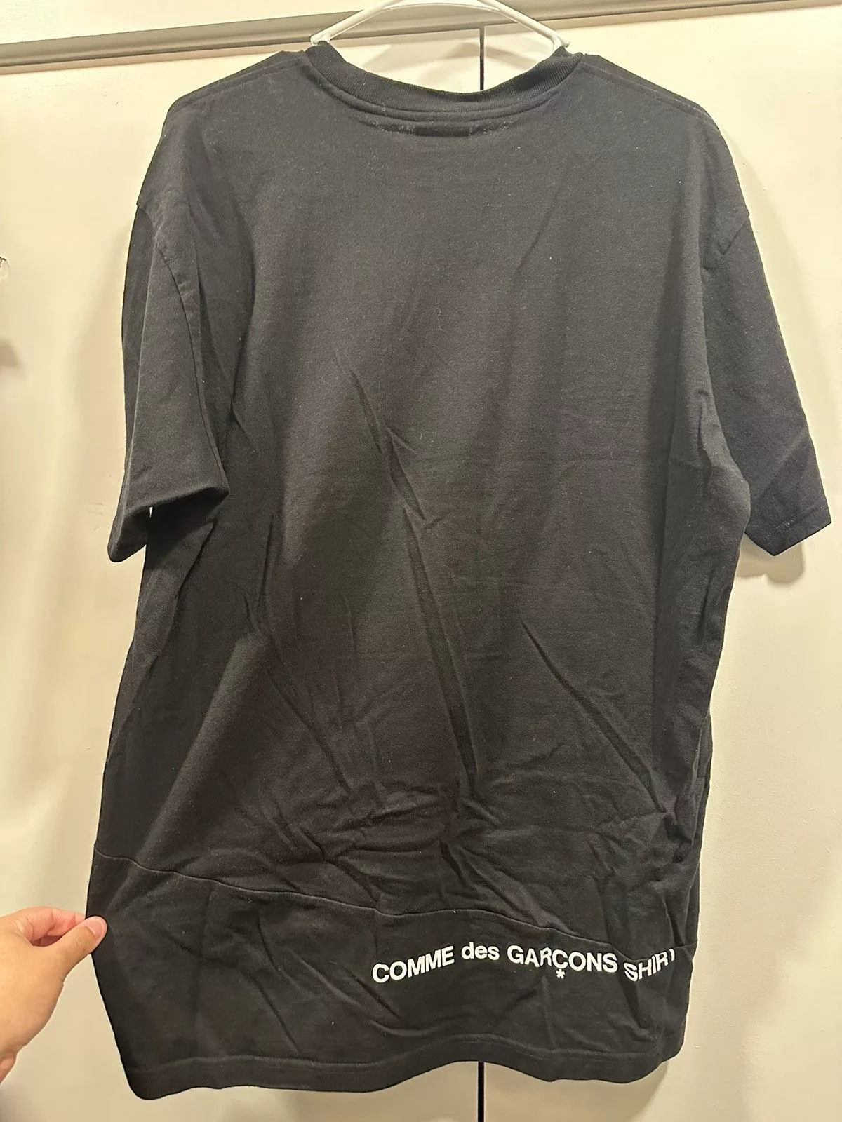 Comme des Garcons Short Sleeve T Shirts Comme des Garcons × Supreme Supreme CDG Split Box Logo Comme Des Garçons Shirt BLACK