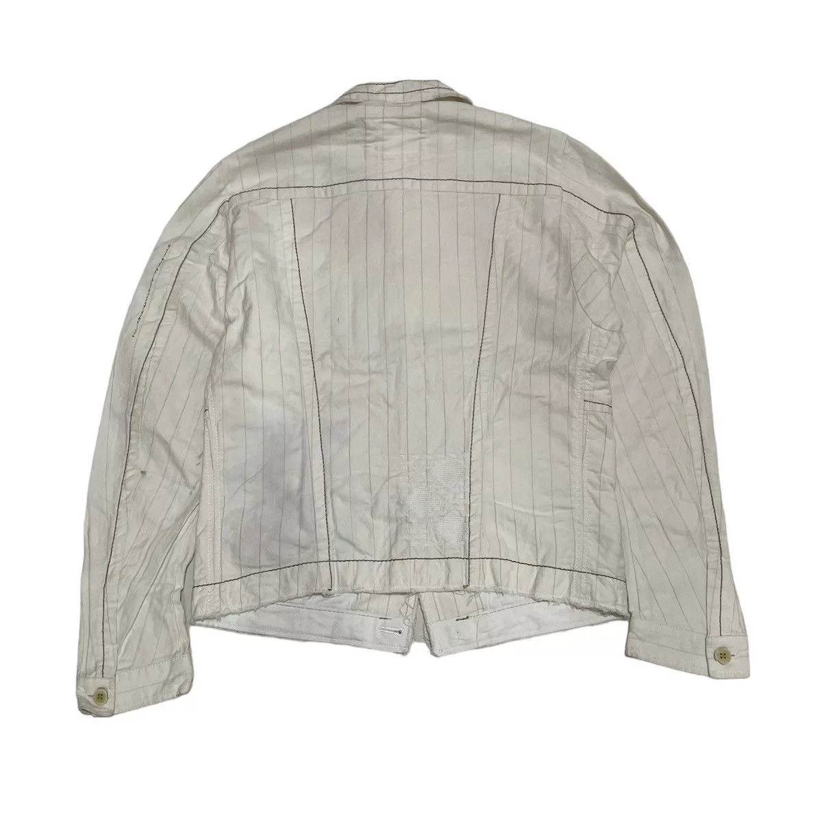 Marithe + Francois Girbaud Denim Jackets Marithe + Francois Girbaud Marithe Francois Girbaud Distressed Jacket White