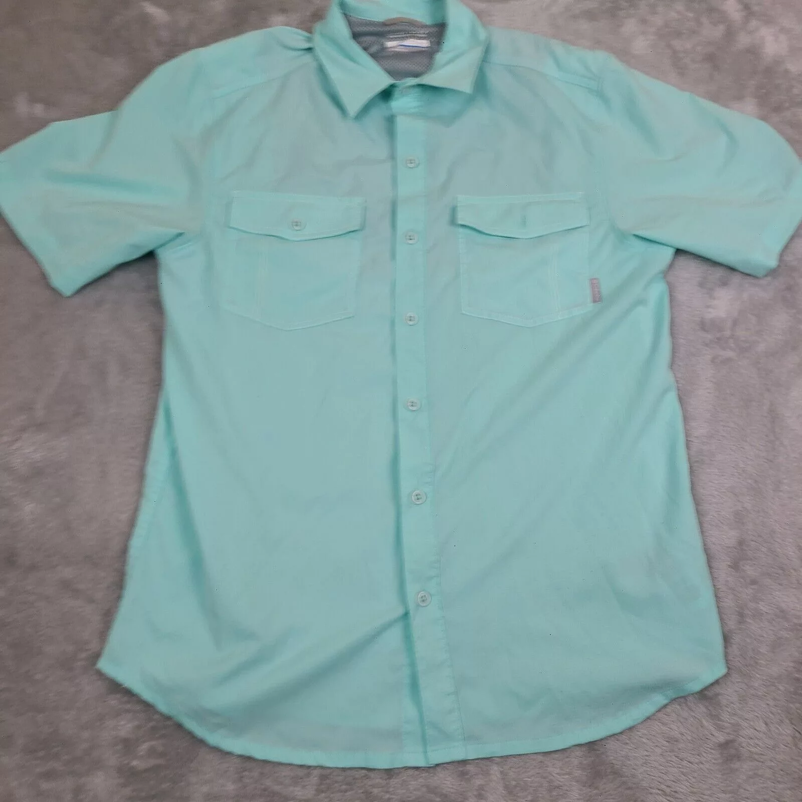 Columbia Shirts Button Ups Columbia PFG Men's Green Button Down Short Sleeve Outdoor Sh